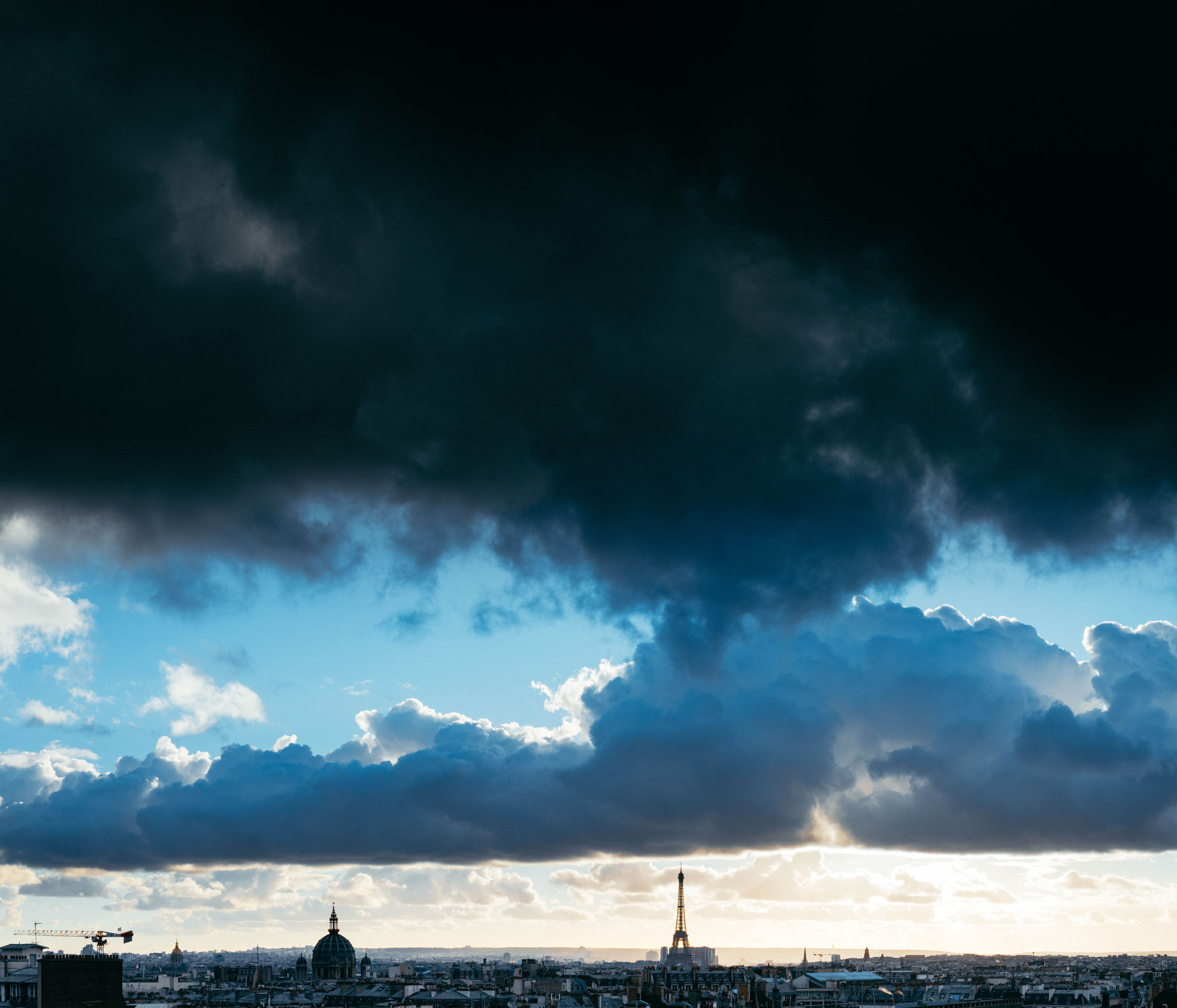 weather, city, no people, cumulus, sky, ominous, tower, environment, yellow, scenics - nature, outdoors, storm cloud, overcast, nature, black, idyllic, HD Wallpaper
