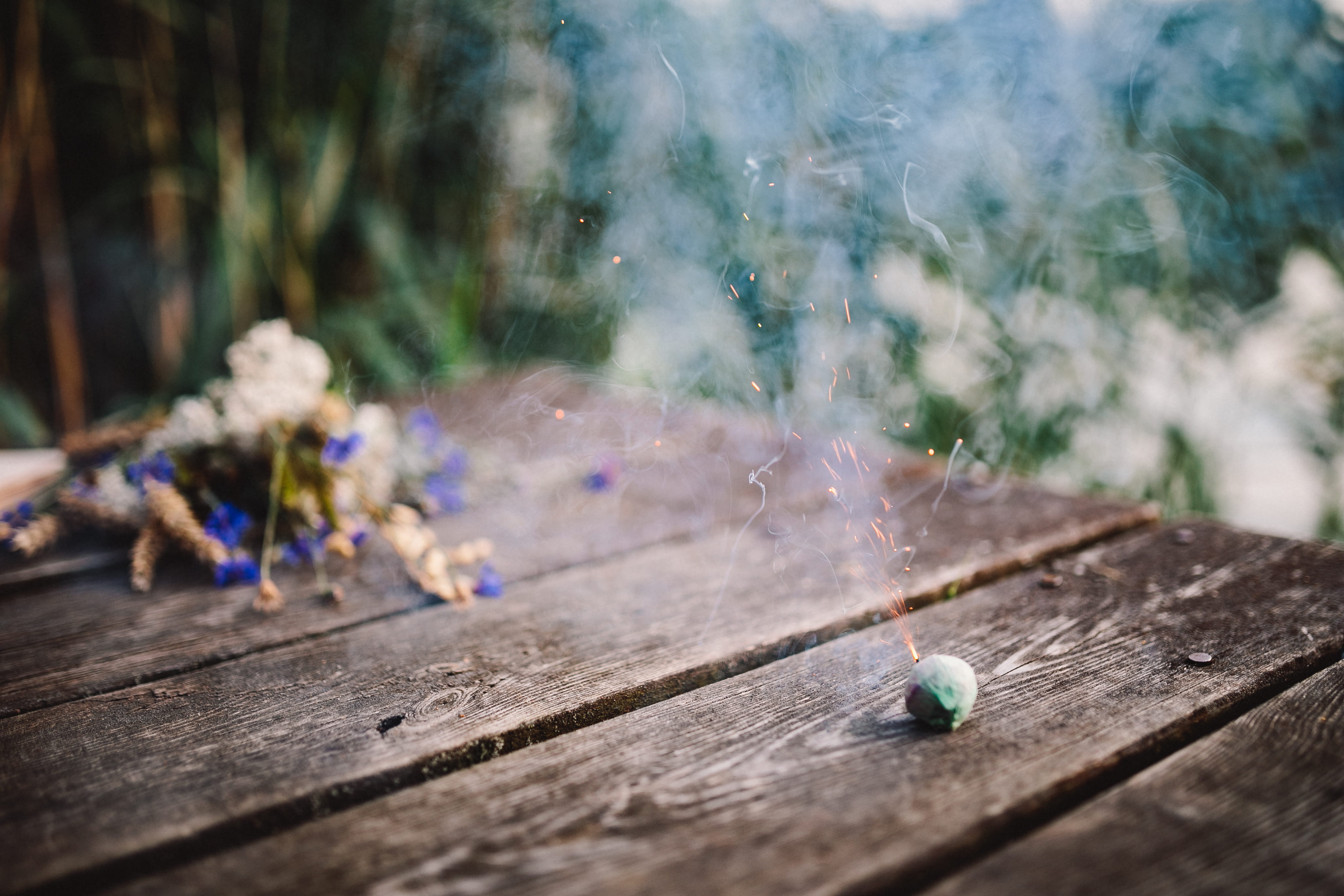 wood - Material, smoke, textured, bomb, outdoors, nature, tree, flowering plant, no people, table, outdoor, vintage, still life, plant, smoke - physical structure, HD Wallpaper
