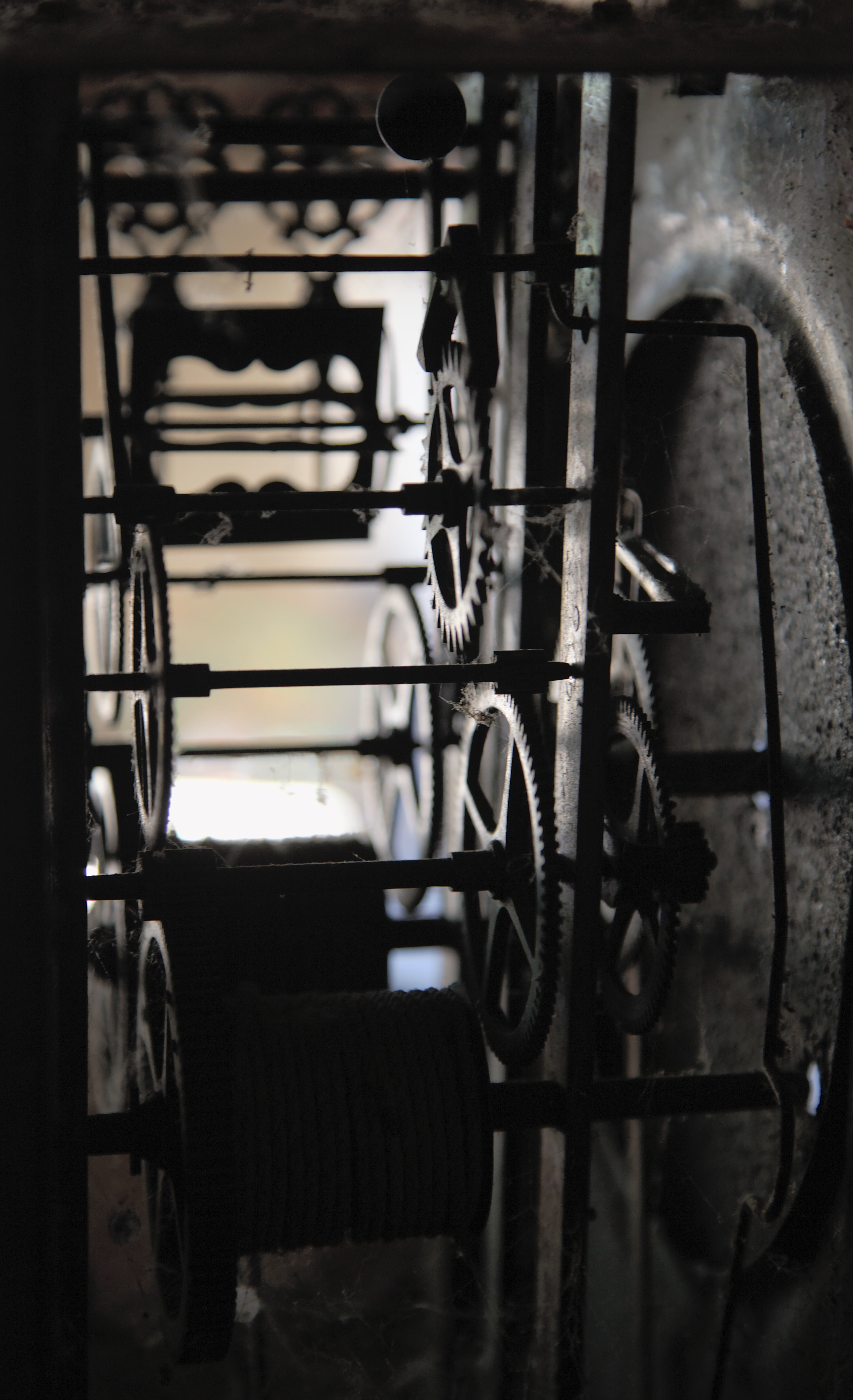 indoors, spoke, wall - building feature, old clockwork, tire, clock, land vehicle, stationary, staircase, no people, 5K, selective focus, old, metal, gear, Phone HD Wallpaper