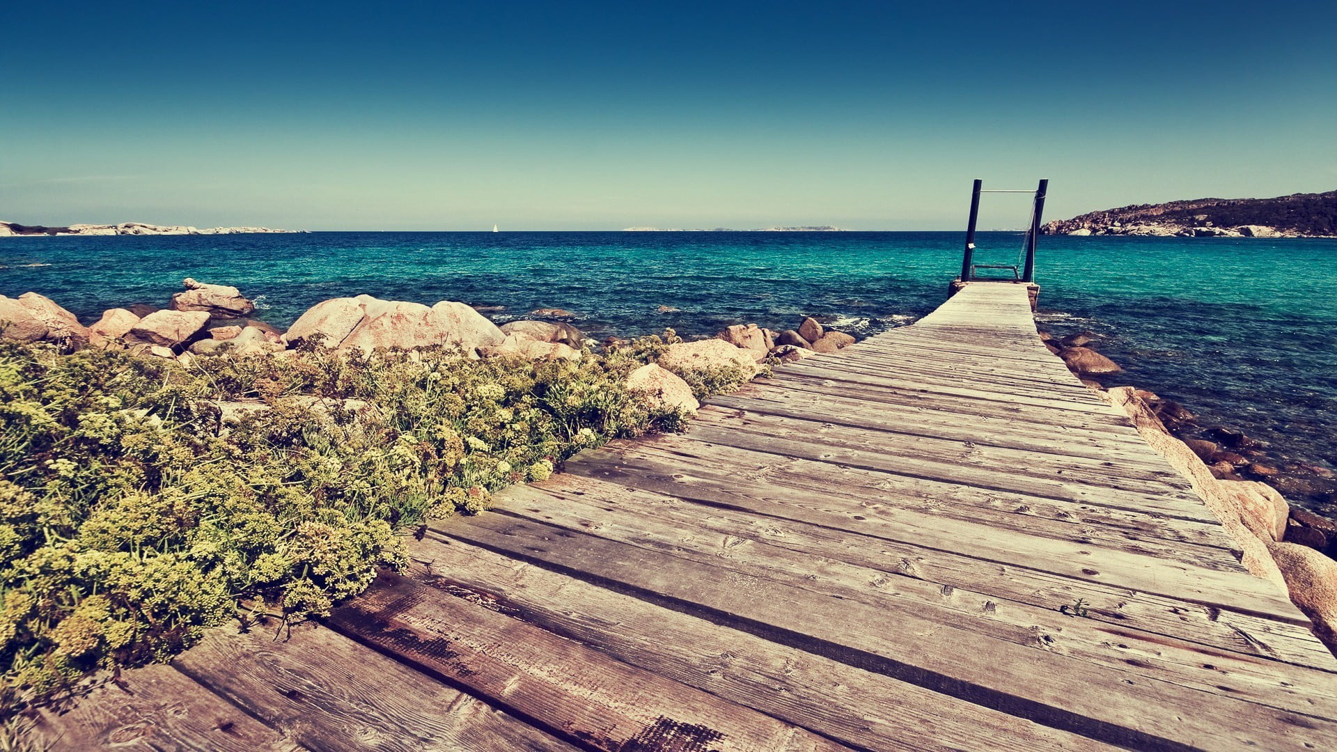 dock, land, the way forward, nature, sky, tranquility, tranquil scene, wood, outdoors, direction, day, rock, scenics - nature, wood - material, wooden, HD Wallpaper