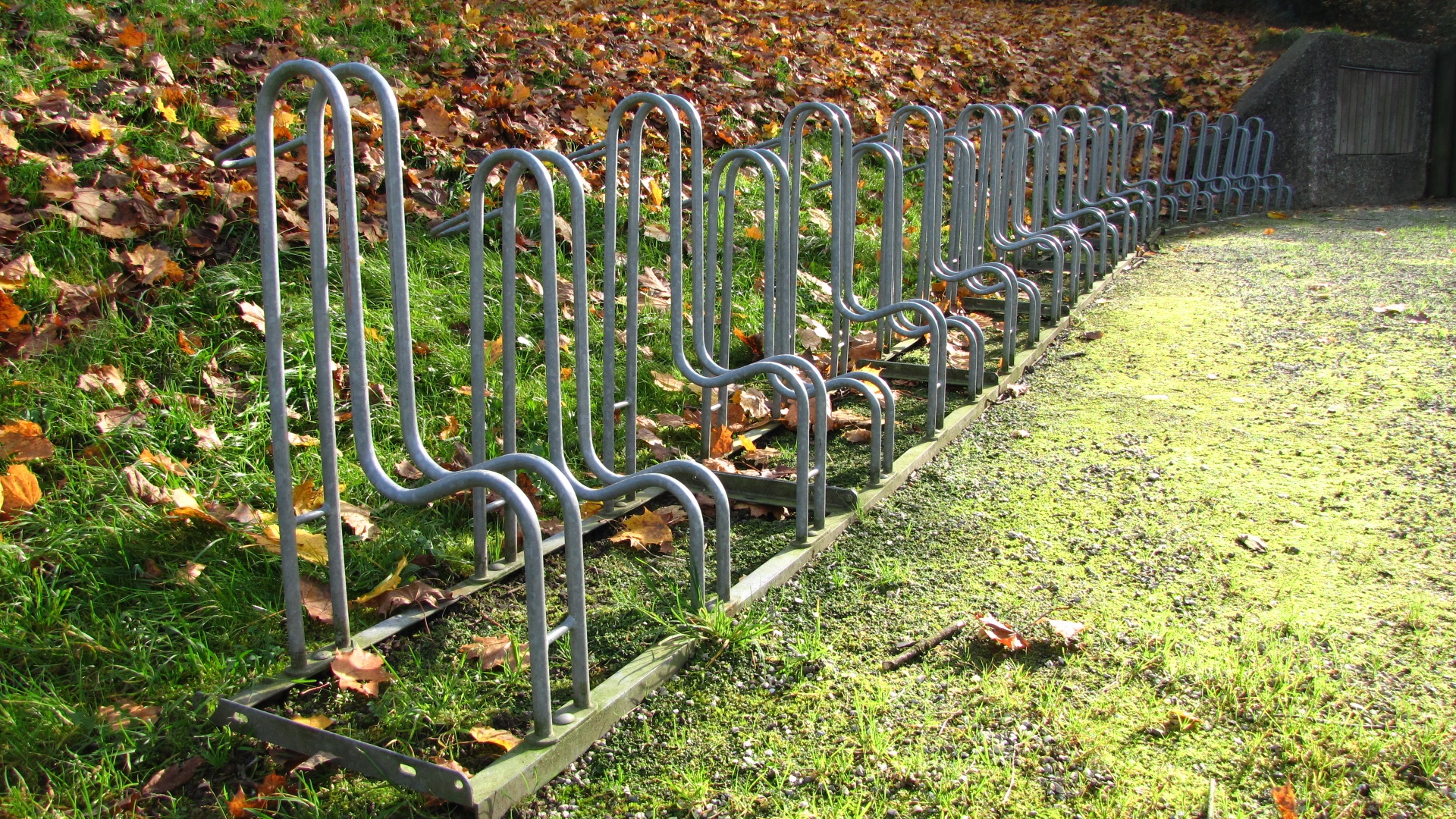 tranquility, green color, field, nature, day, protection, bike racks, sunlight, in a row, turn off, wrought iron, wheel stand, no people, safety, plant, HD Wallpaper