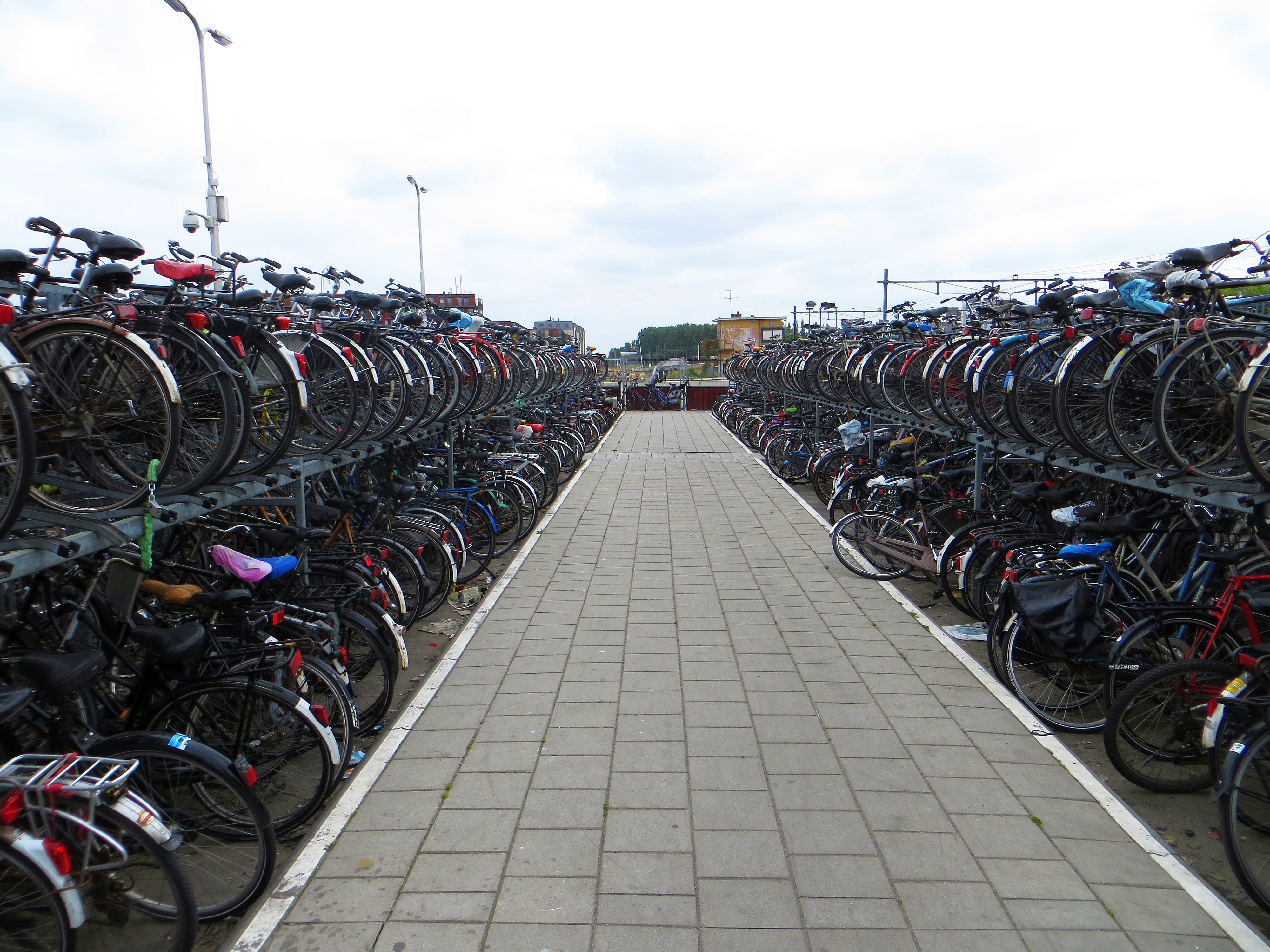 ride, retro, no people, cloud - sky, parking lot, travel, rack, nature, stationary, abundance, town, Rack, large group of objects, europe, netherlands, HD Wallpaper