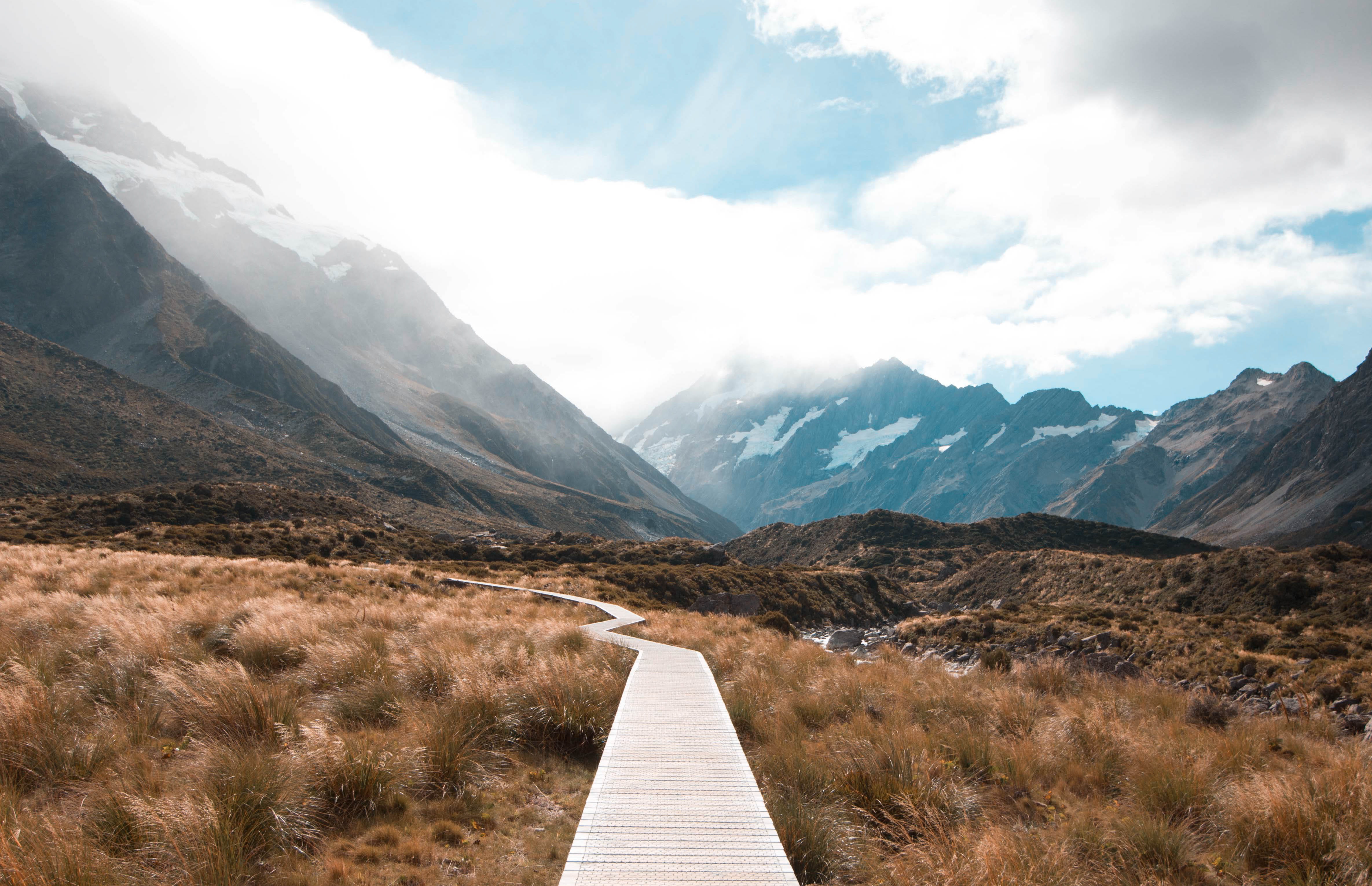 beauty in nature, mountain peak, nature, snowcapped mountain, tranquil scene, tranquility, clouds, outdoors, autumn, direction, wilderness, mountain range, HD Wallpaper