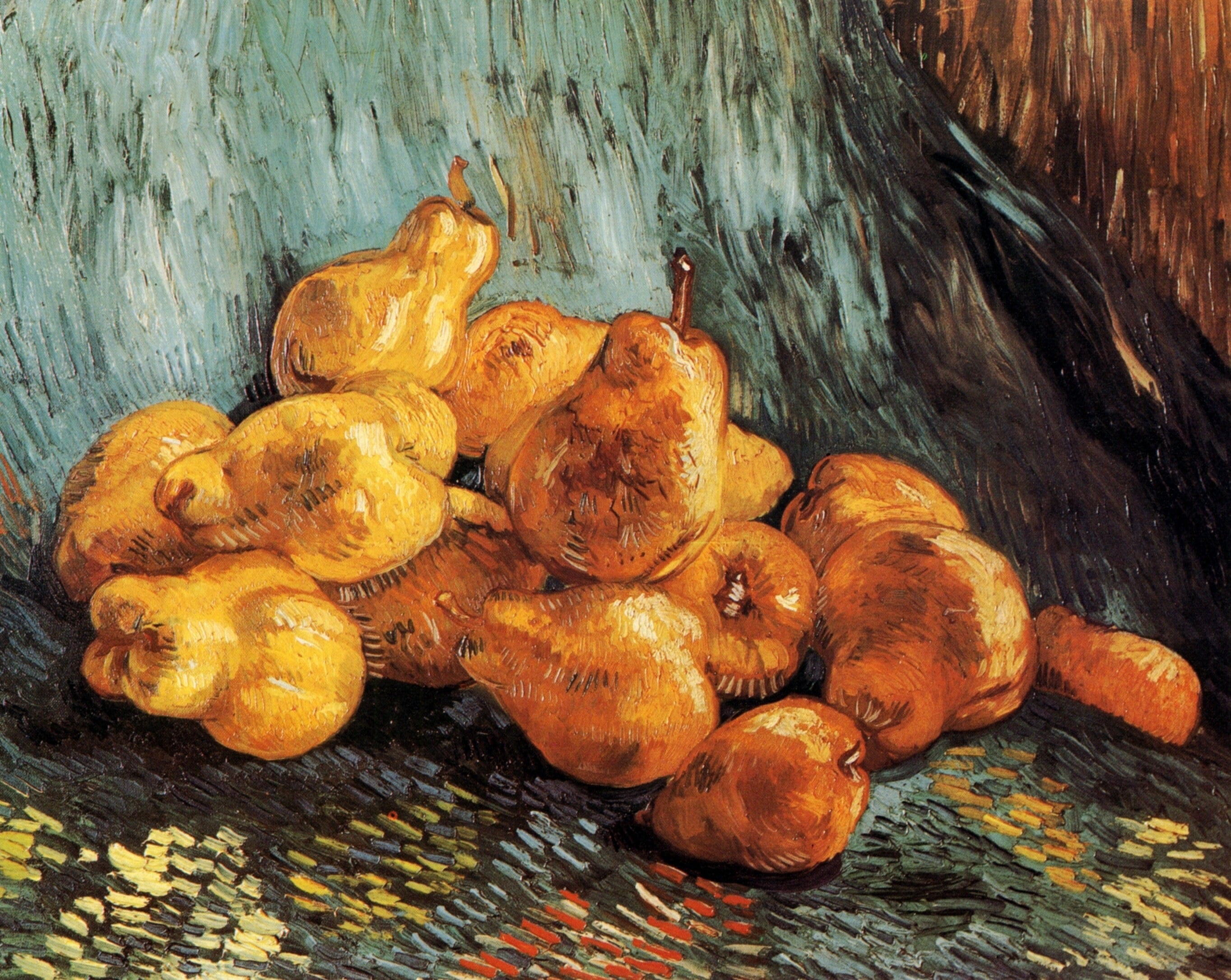 Vincent van Gogh, 2K, Still Life with Pears, pear, HD Wallpaper