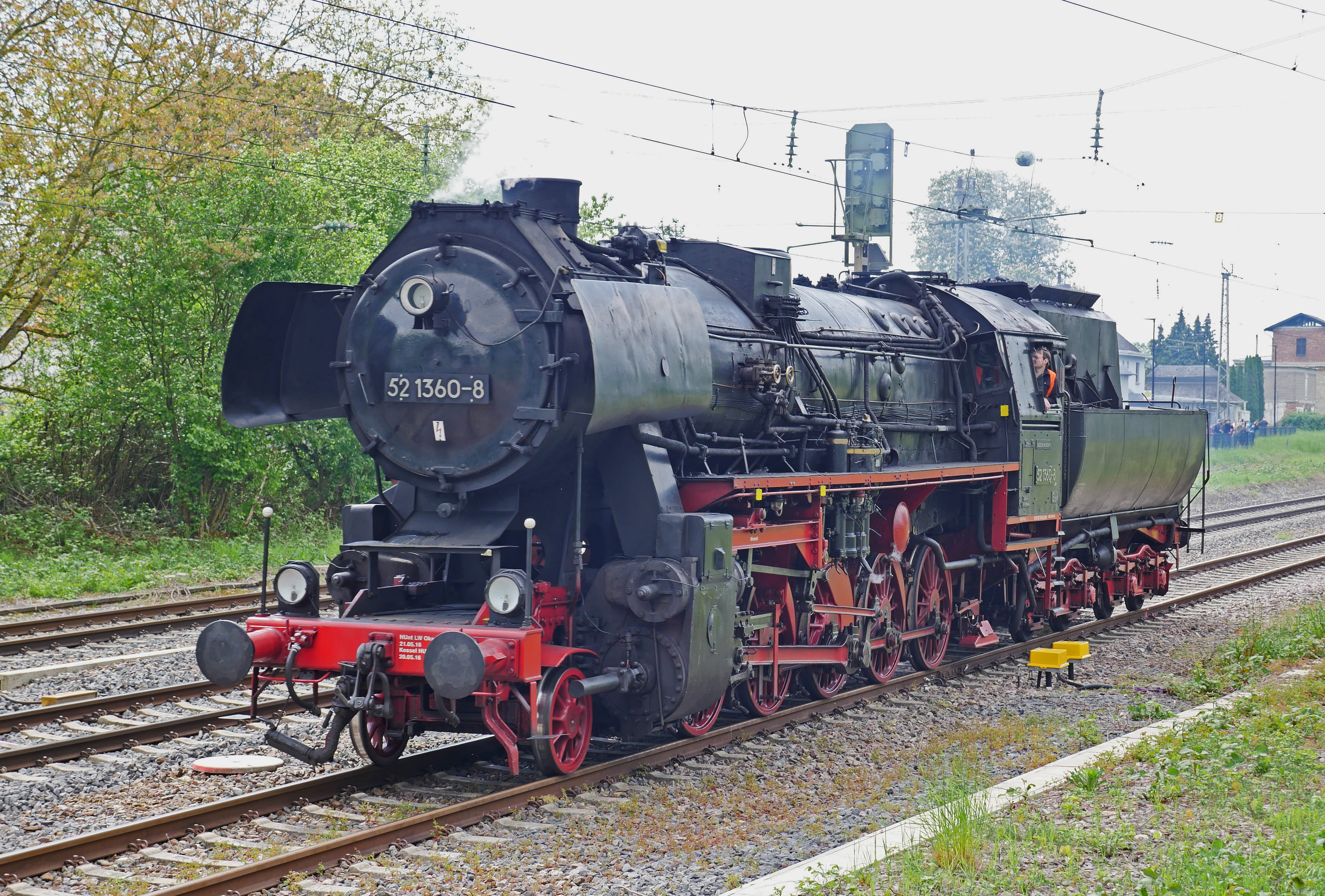 goods train locomotive, railroad track, shunting, implement, transportation, outdoors, nature, track, land vehicle, sky, travel, steam locomotive, shunting yard, HD Wallpaper