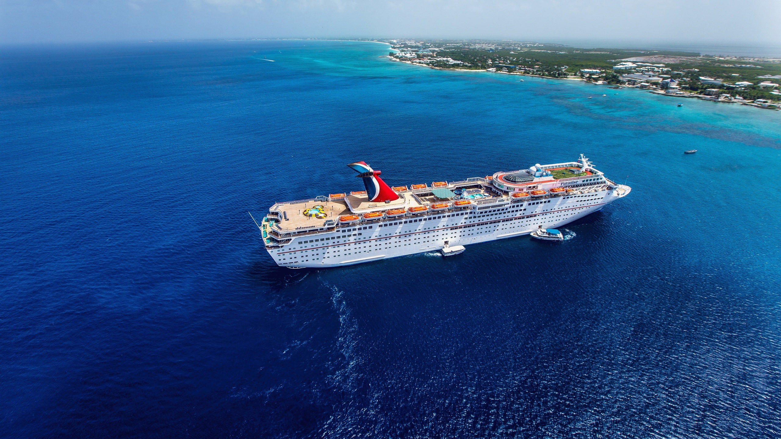 Big, Blue, Coast, Ship, white, Sea, cruise, 2K, HD Wallpaper