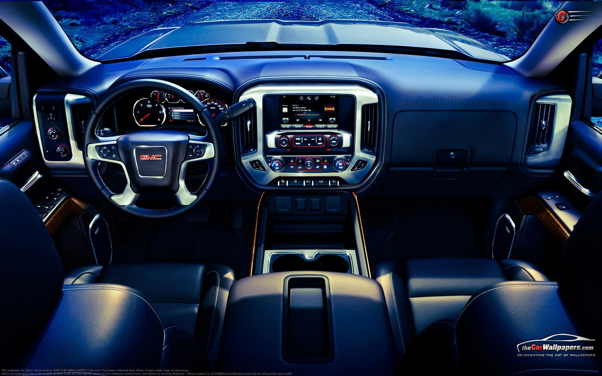 luxury, car, steering wheel, mode of transportation, GMC, travel, seat, empty, windshield, absence, no people, interior, car interior, dashboard, gearshift, HD Wallpaper