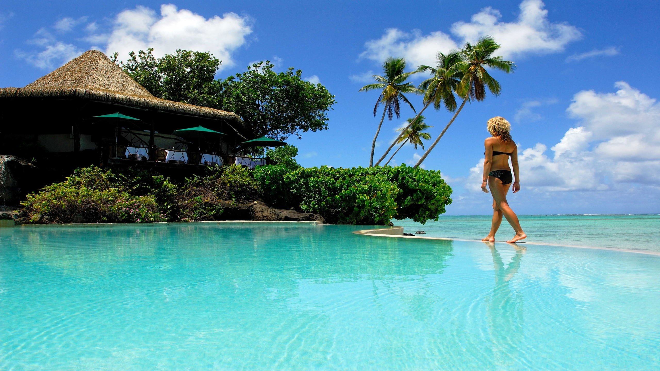 resort, background, polynesia, 2K, desktop, aitutaki, french, HD Wallpaper