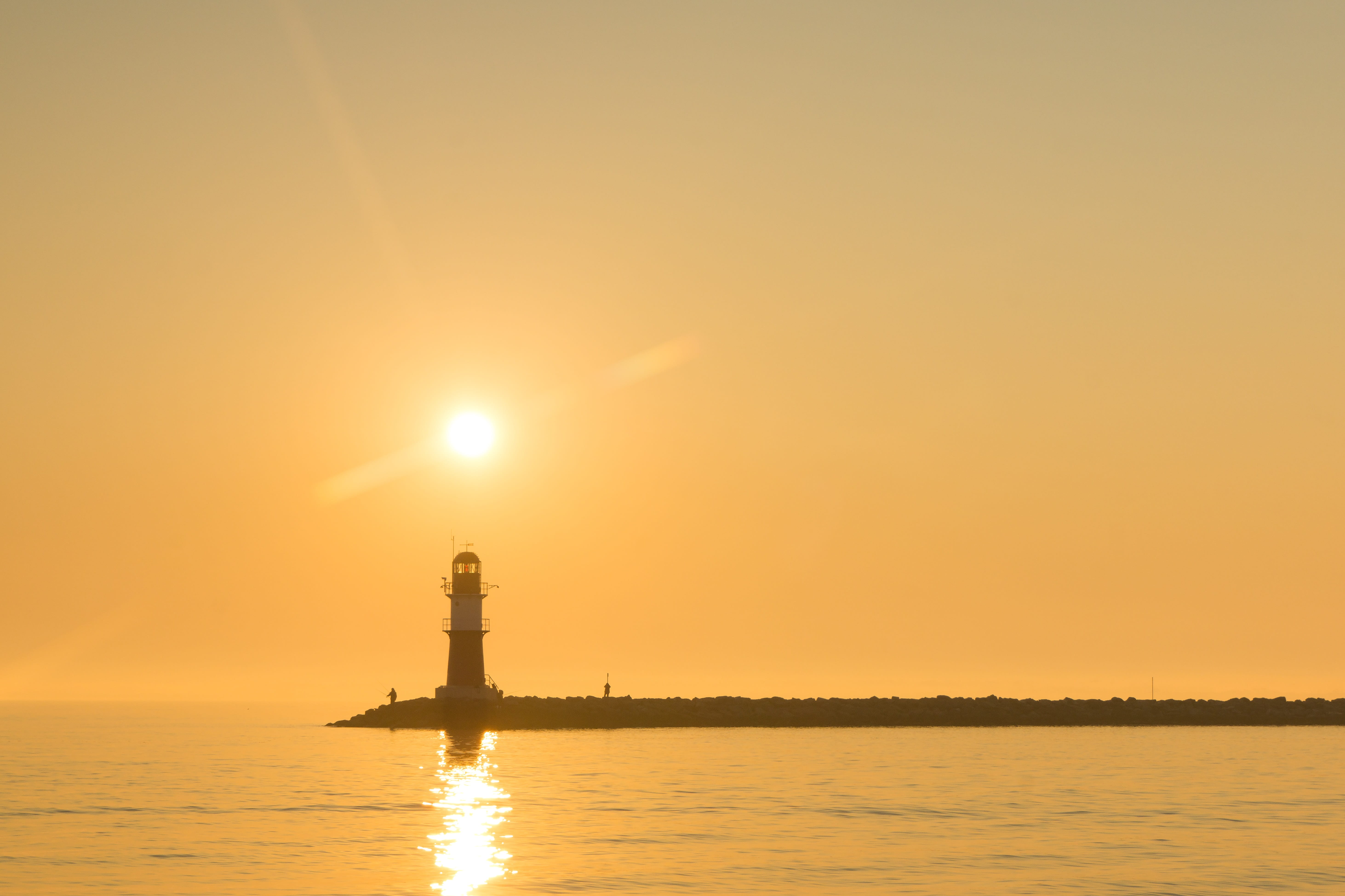 no people, coast, sea, warnemünde, northern germany, vacations, nature, places of interest, 5K, sky, outdoors, lighthouse, beacon, tower, building exterior, HD Wallpaper
