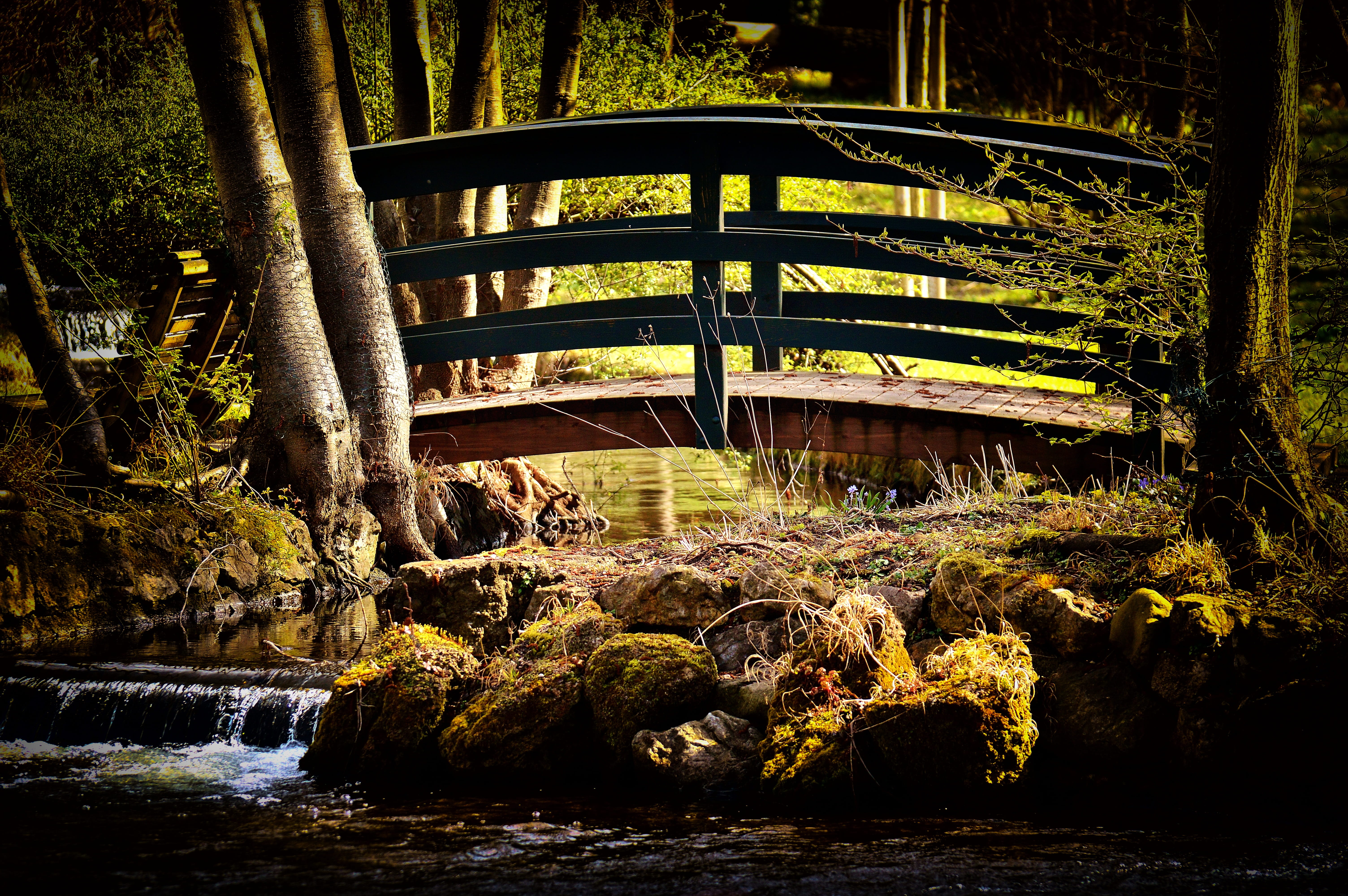 rock, romantic, day, plant, nature, built structure, no people, bridge - man made structure, bach, watercourse, architecture, scenic, connection, flowing water, HD Wallpaper