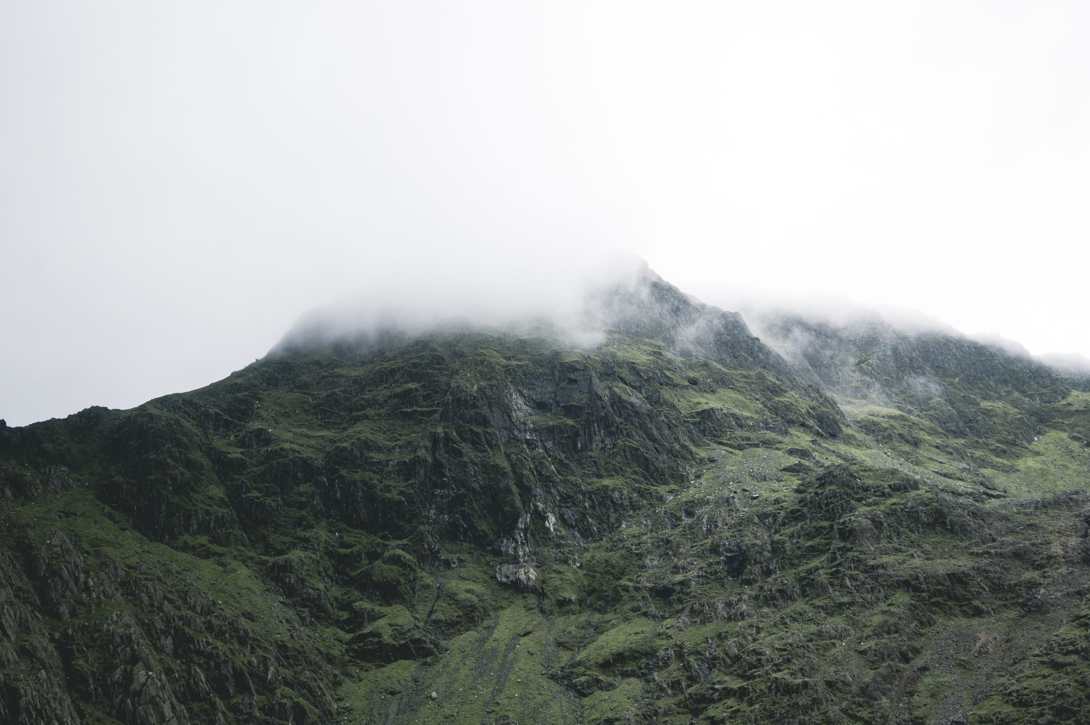 cloudy, land, plant, mountain peak, snowdonium, sky, moody, rock, outdoors, scenics - nature, no people, landscape, beauty in nature, summit, snowdon, environment, HD Wallpaper