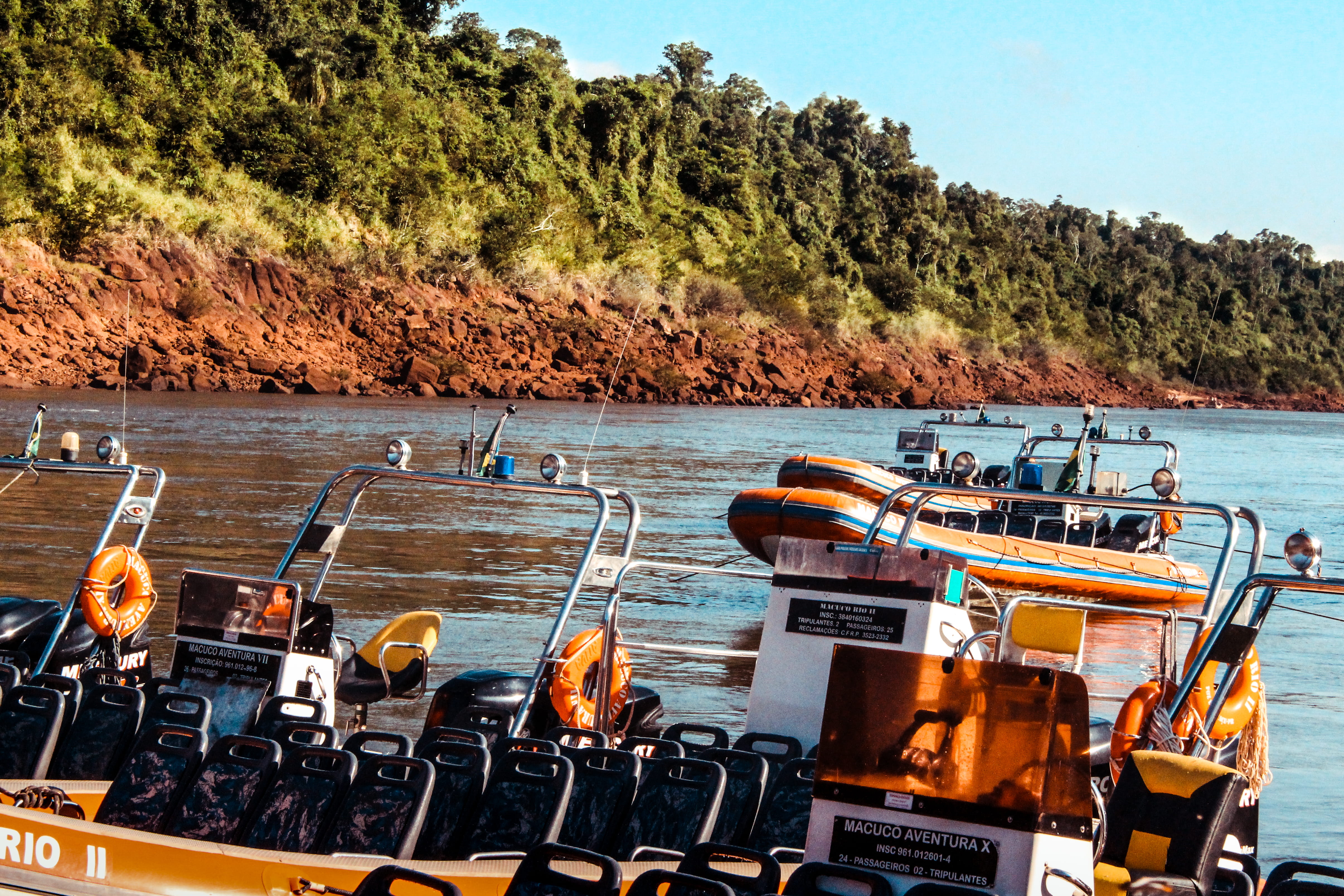 tranquility, day, iguazu, trees, wood, adventure, moored, water, lake, beauty in nature, mode of transportation, mountain, brazil, national, tree, safari, HD Wallpaper
