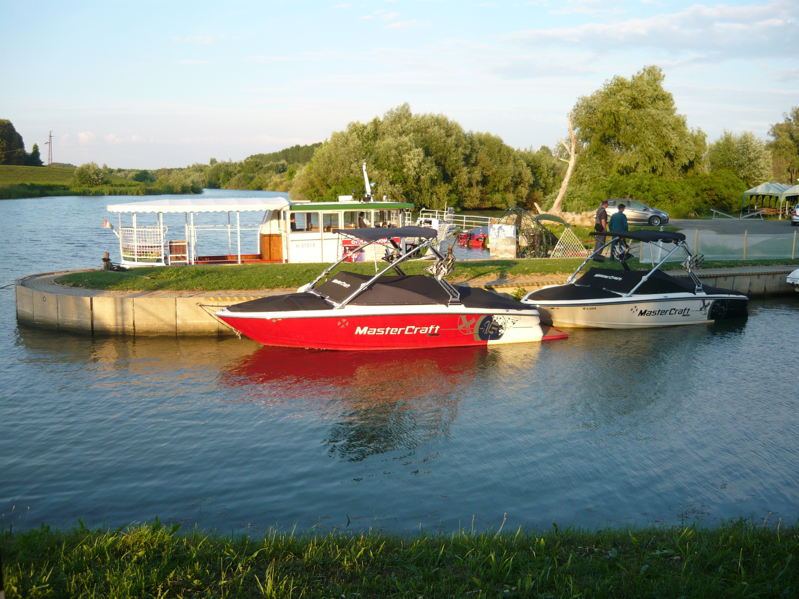 landscape, anchored, nature, red, szanazug, argentine delta, moored, no people, 2K, hungary, fishing boat, outdoors, built structure, mode of transportation, HD Wallpaper