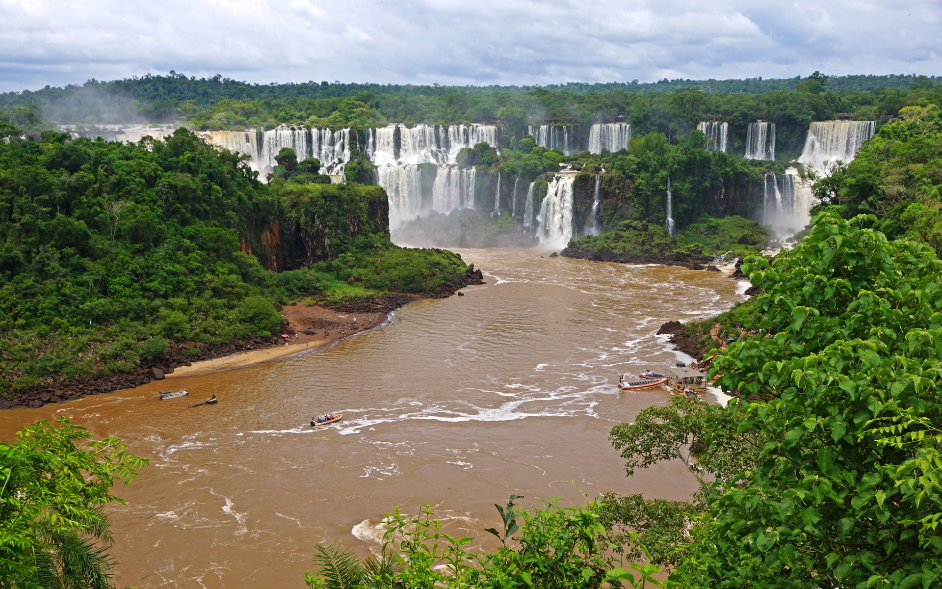 iguazu, 1080P, landscape, river, brazil, waterfalls, nature, HD Wallpaper