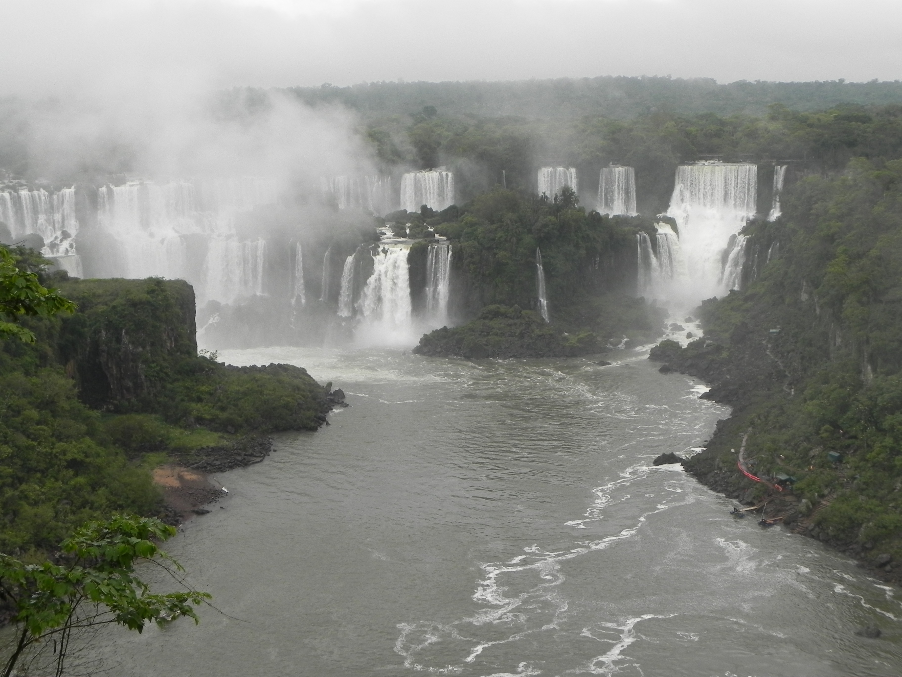 flowing water, brazil, rock - object, power in nature, environment, solid, beauty in nature, rock, purity, fog, nature, waterfall, cliff, outdoors, tourism, HD Wallpaper