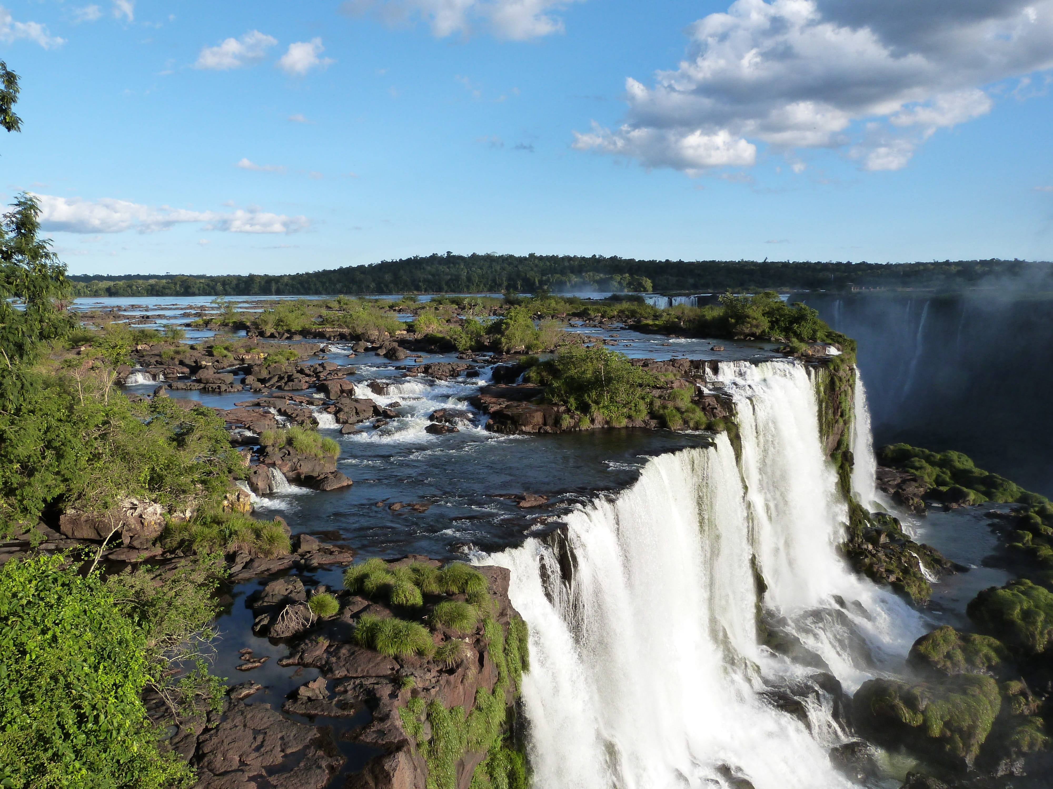 scenics, sea, cloud - sky, water, Nature, flowing water, tree, Brazil, flowing, rock - object, waterfalls, scenics - nature, power in nature, river, plant, HD Wallpaper
