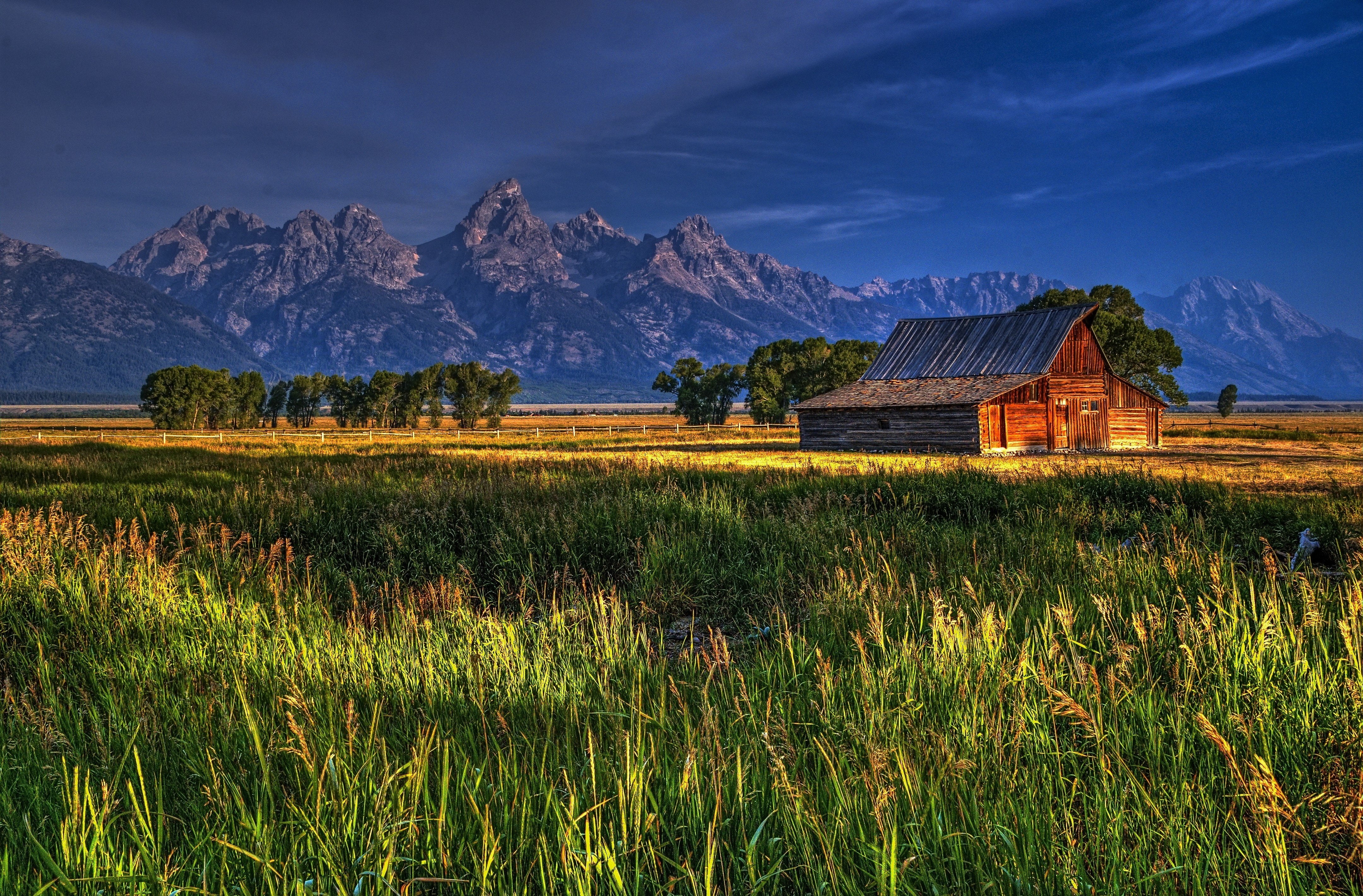 row, teton, park, mormon, mountains, wyoming, national, grand, hole, jackson, barm, farm, usa, 4K, autumn, rustic, HD Wallpaper