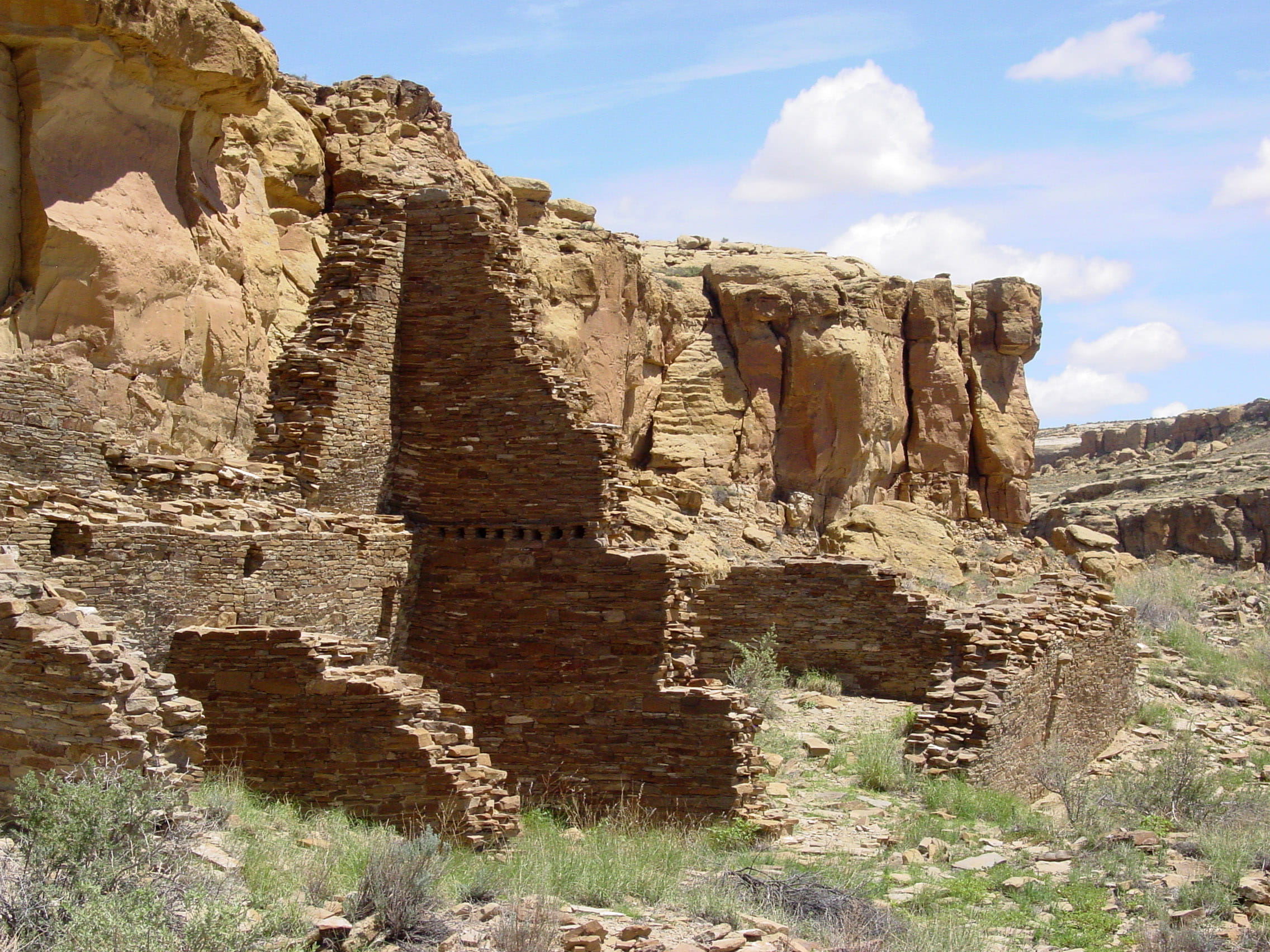 built structure, United States, sunlight, scenics, landscape, travel destinations, public domain, solid, sky, tranquility, ancient civilization, land, New Mexico, HD Wallpaper