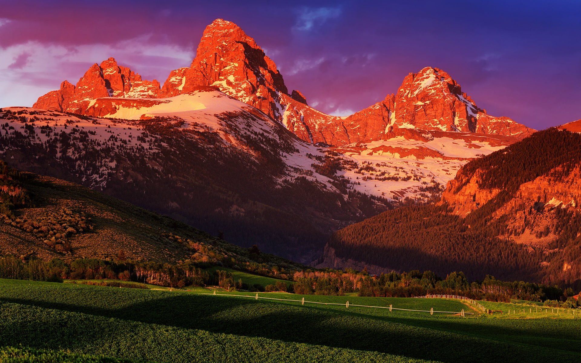 Grand, Park, USA, Summer, National, Wyoming, Sunset, Scenery, 1080P, Teton, HD Wallpaper
