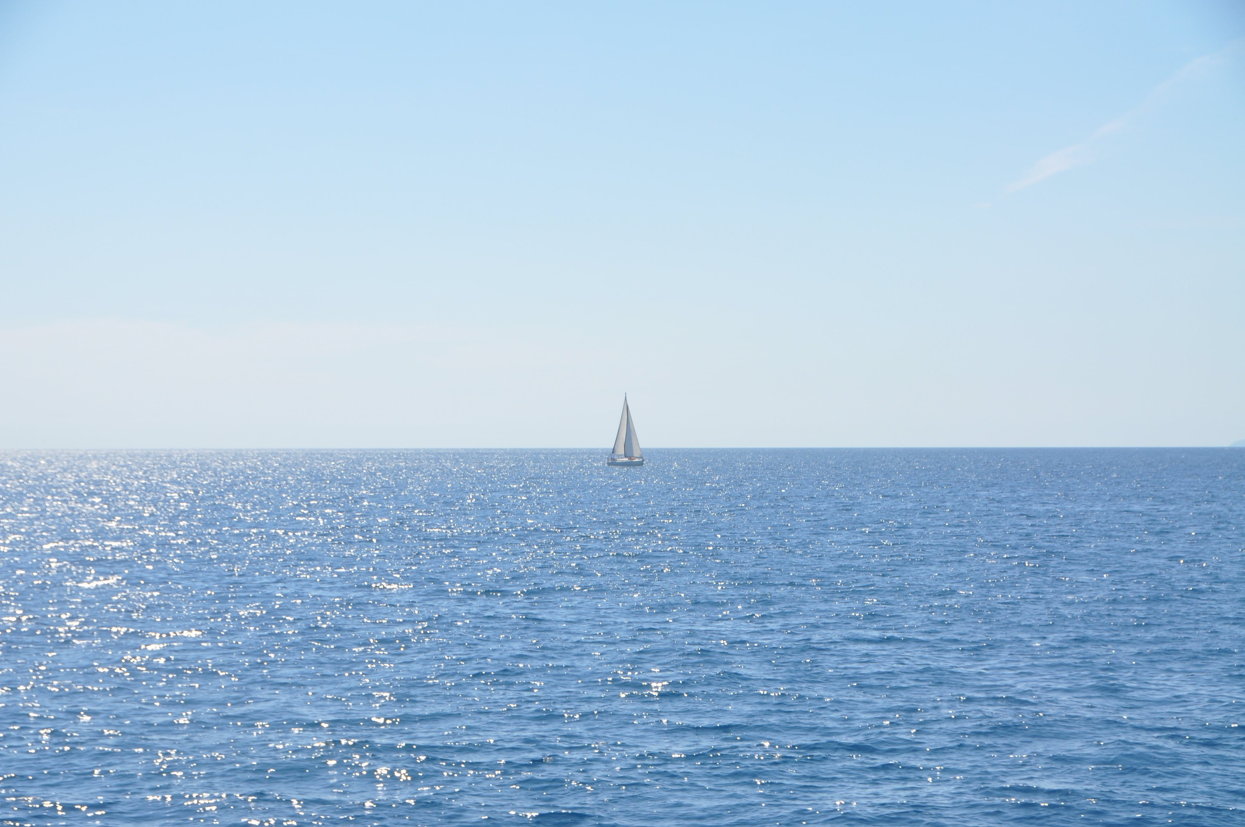 clear sky, horizon over water, sailboat, water, horizon, beauty in nature, nautical vessel, scenics - nature, luxury, sea, transportation, yachting, peaceful, HD Wallpaper