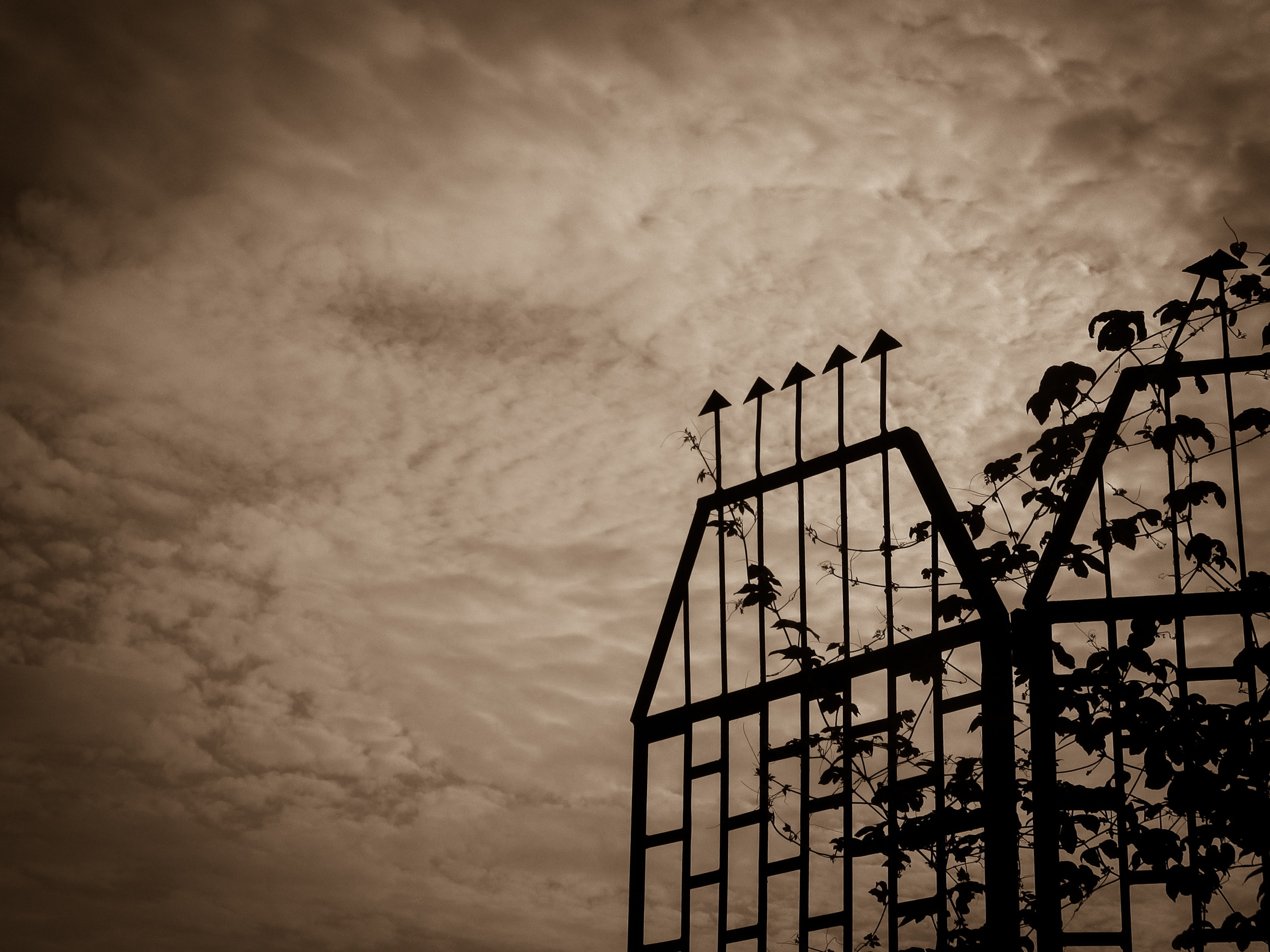 garden, built Structure, cloud, cloud - sky, sunset, texture, industry, outdoor, entrance, Nature, old, day, weather, Sepia, Vintage, evening, brown, construction equipment, HD Wallpaper