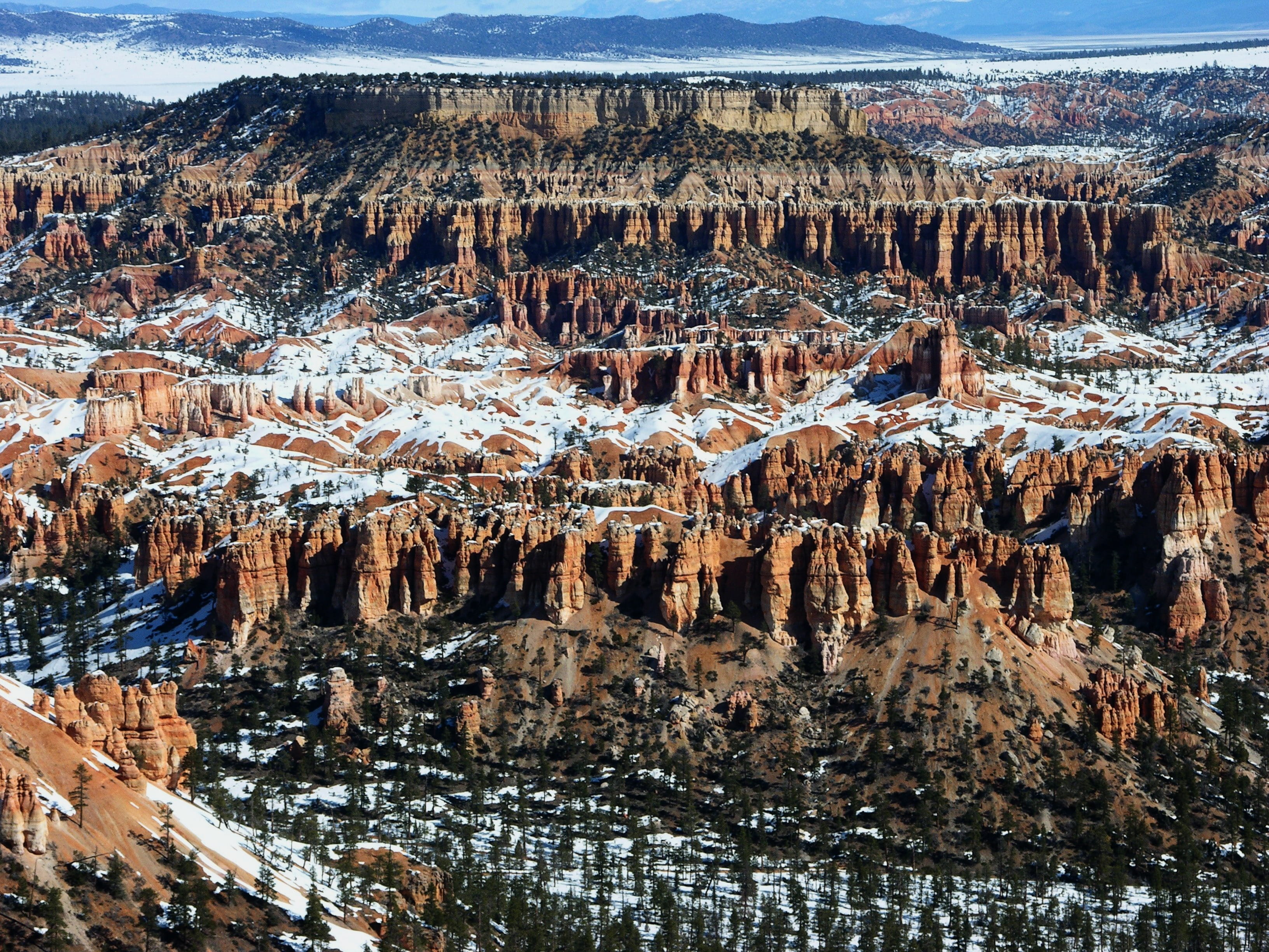 bryce Canyon, beauty In Nature, Bryce Canyon, geology, scenics, no People, day, nature, 2K, Utah, winter, outside, eroded, ravine, tranquil scene, extreme Terrain, HD Wallpaper