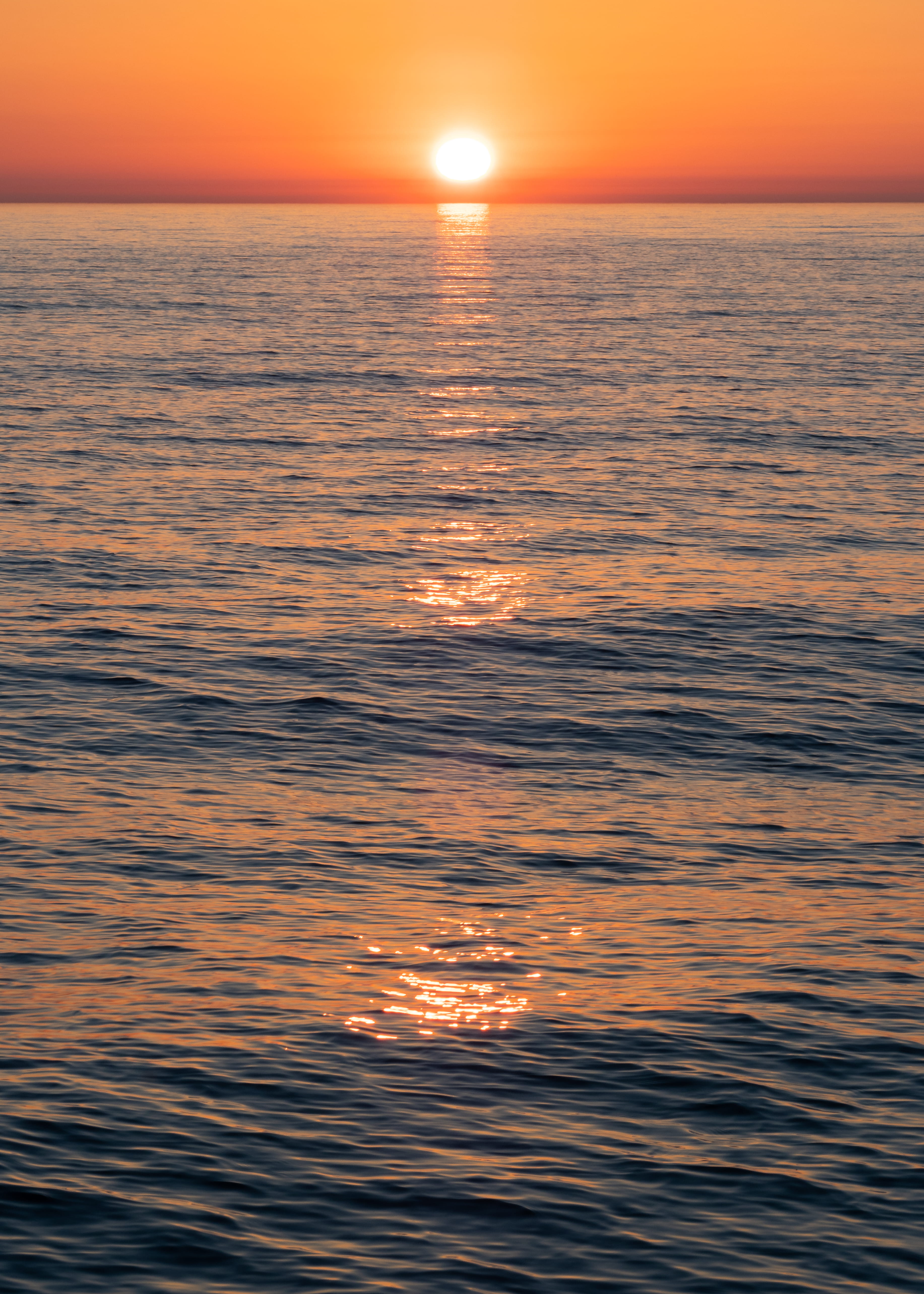 scenics - nature, dawn, orange, sunset, seascape, port washington, orange color, sea, outdoors, horizon over water, texture, urban skyline, body, blue, Phone HD Wallpaper