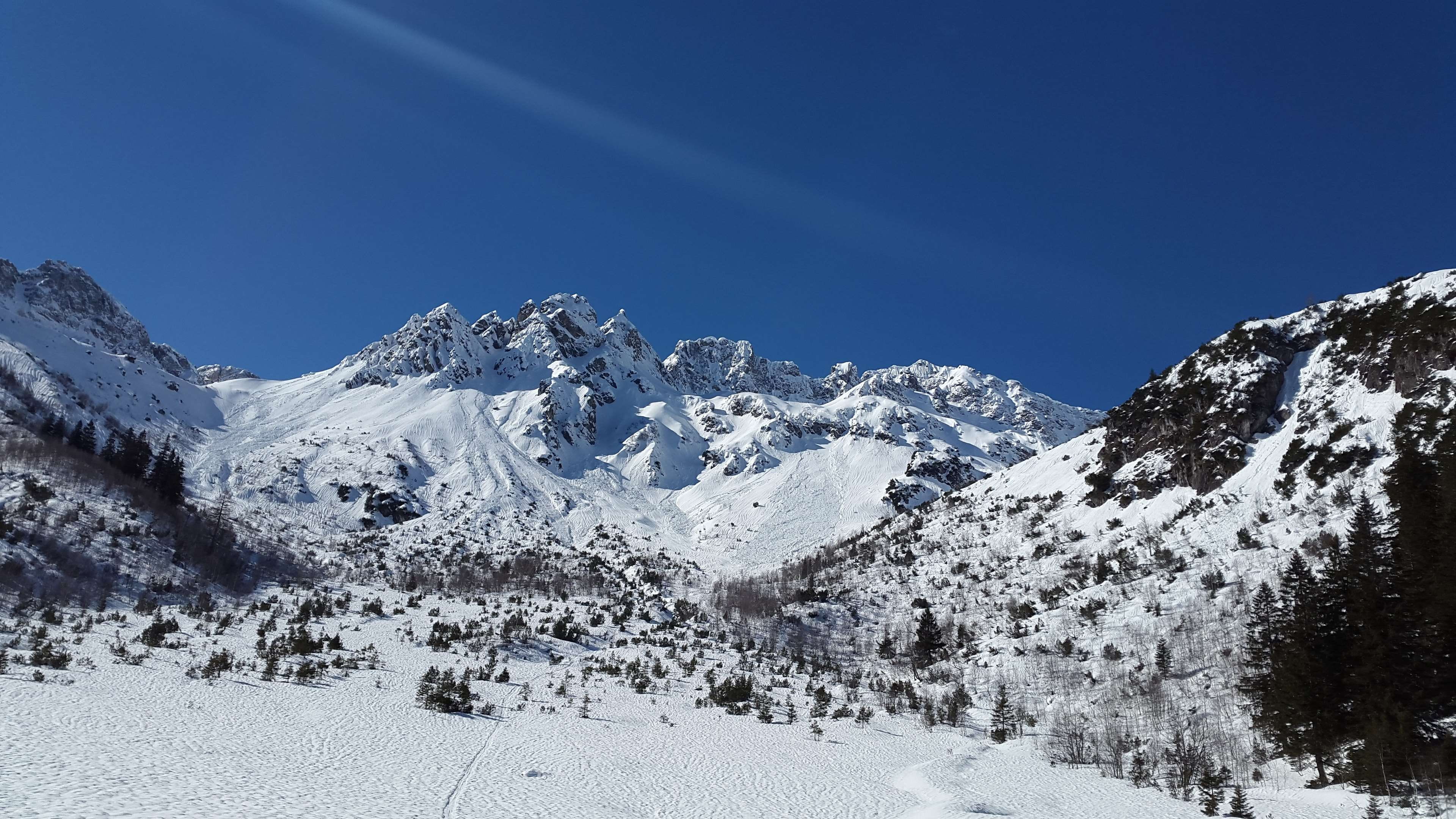 scenics - nature, environment, nature, white color, alpine, warmatsgundtal, mountain range, sky, day, mountaineering, allgu, no people, fiderepass, winter, HD Wallpaper