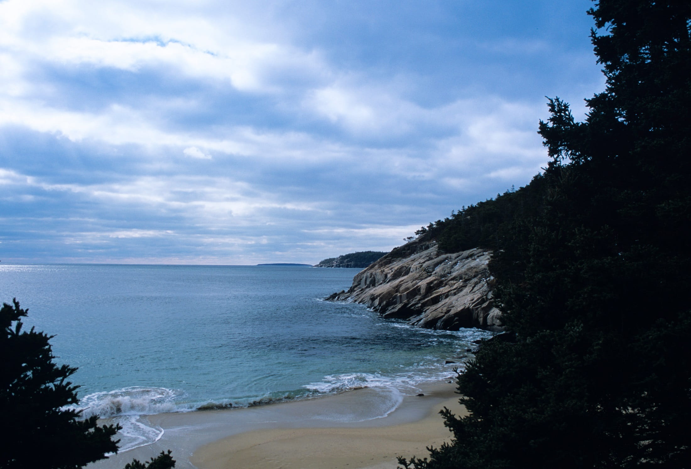 Rocks, horizon over water, maine, Coastline, day, no People, blue, sea, usa, water, beauty in nature, cloud - sky, scenics, outdoors, waves, tree, sky, HD Wallpaper