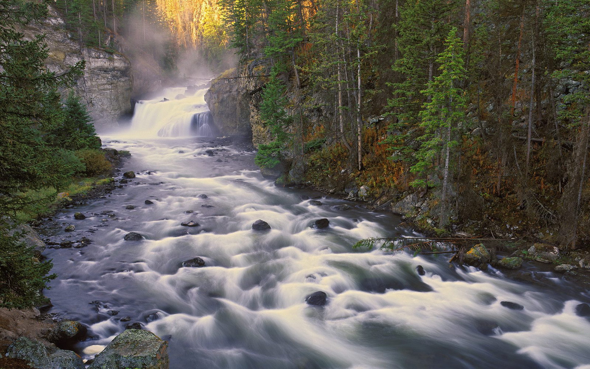 river, national, park, waterfall, southwestern, usa, yellowstone, falls, 1080P, firehole, HD Wallpaper