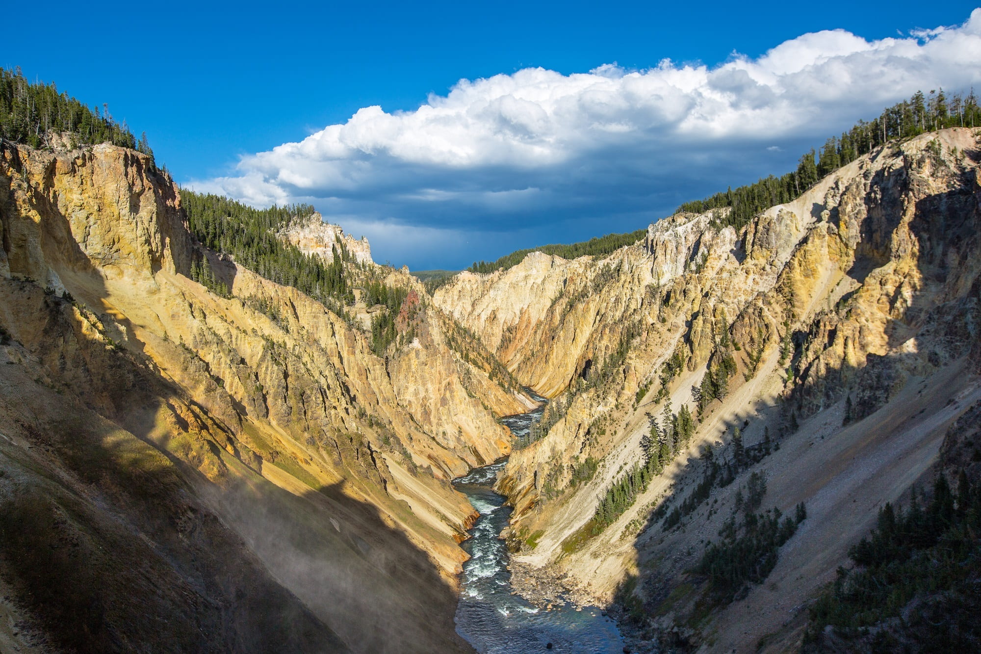 non-urban scene, mountains, sunny, rocks, wyoming, no people, day, solid, 1080P, panorama, usa, mountain peak, scenics - nature, outdoors, lower falls view, HD Wallpaper