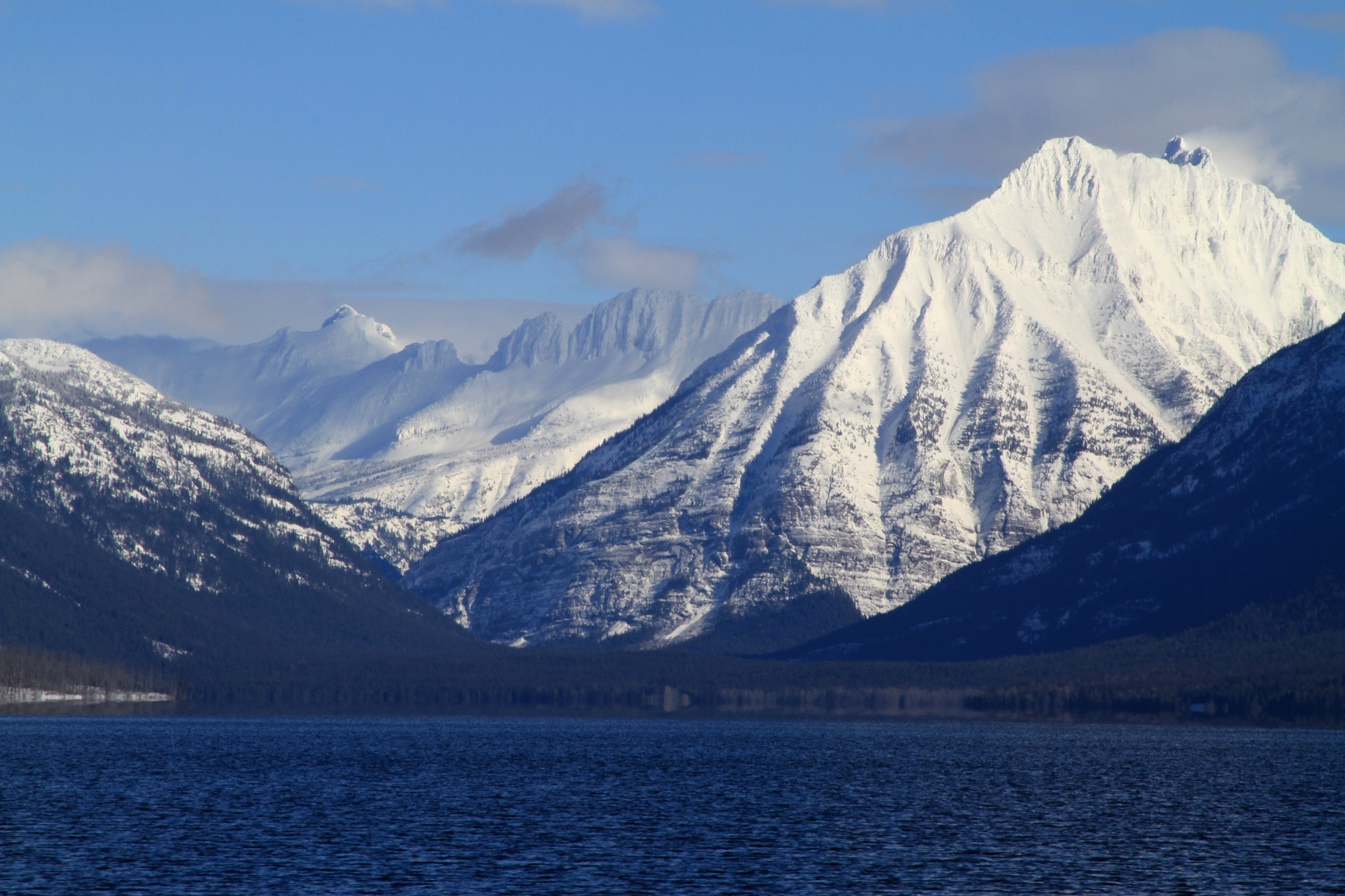 no people, 1080P, outdoors, winter, mountain peak, continental divide, snow, mountain range, sky, glacier national park, tranquility, non-urban scene, HD Wallpaper