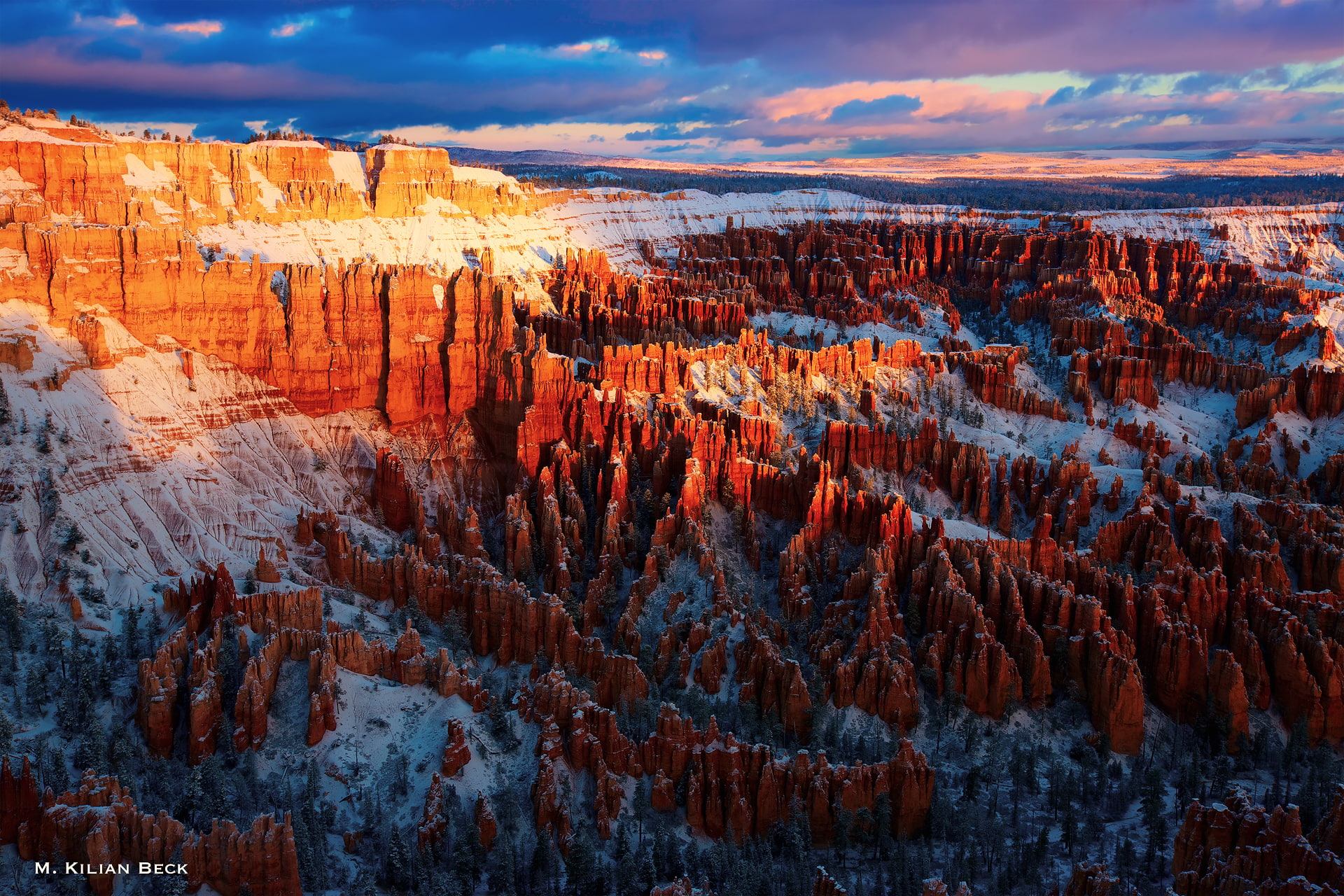 the first rays, 1080P, National Park Bryce Canyon, USA, clouds, light, the sky, morning, rocks, HD Wallpaper