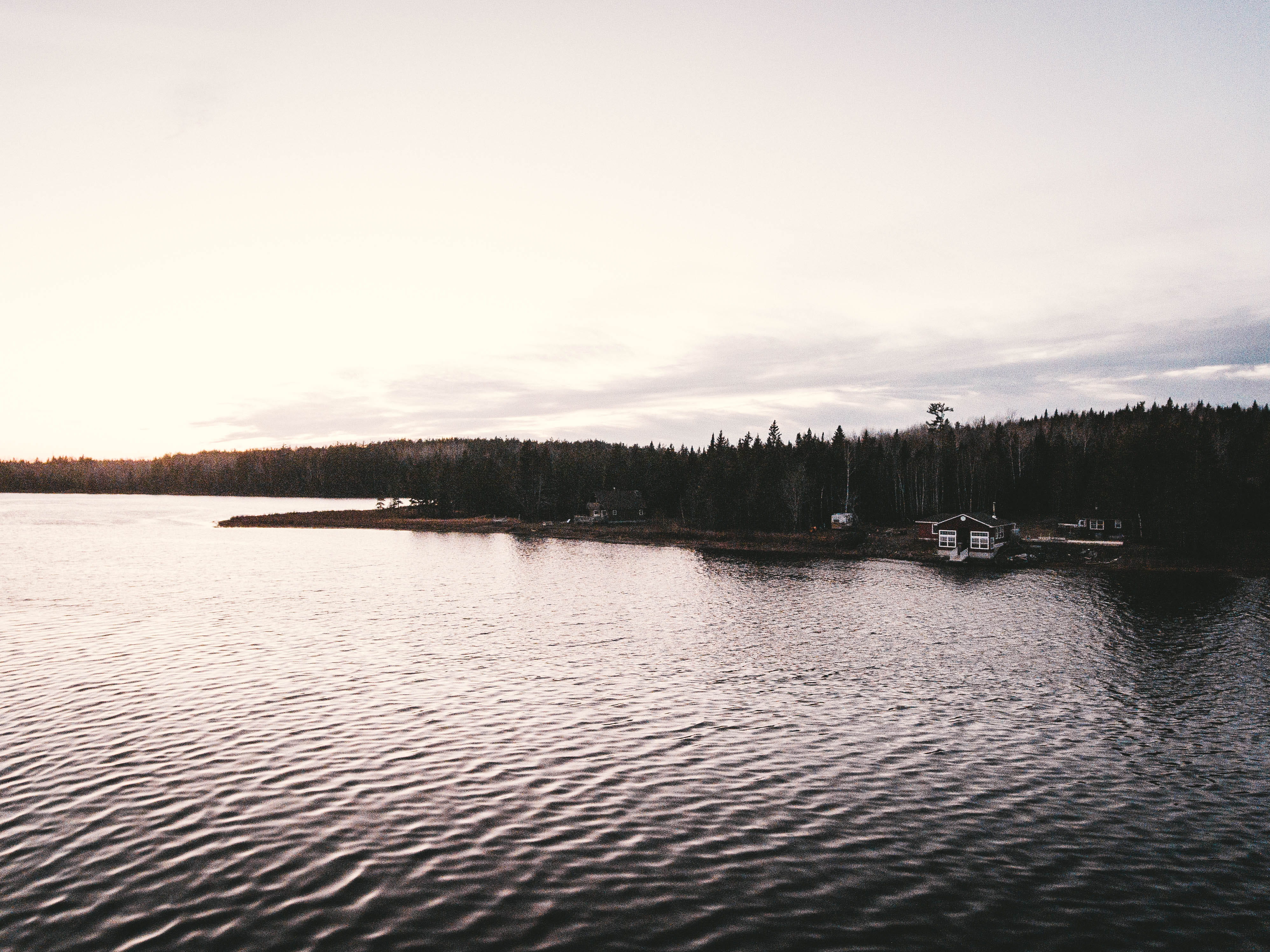 tranquil scene, rippled, outdoors, cabin, nautical vessel, plant, sky, new brunswick, tranquility, trees, river, drone, cloud - sky, day, waterfront, mode of transportation, HD Wallpaper