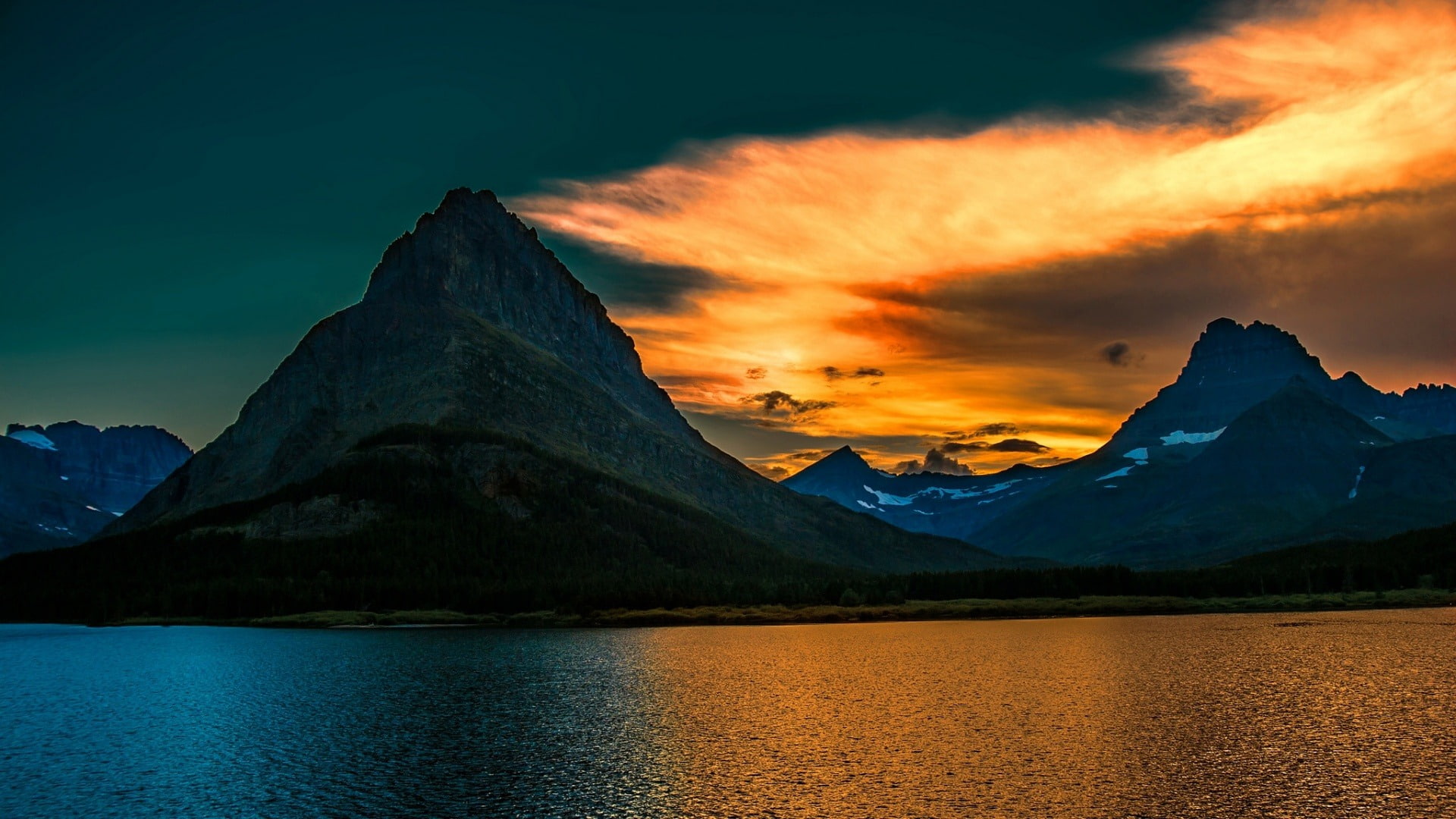 lake, hd, water, cloud - sky, nature, environment, mountain peak, waterfront, reflection, no people, tranquil scene, mountain range, remote, HD Wallpaper