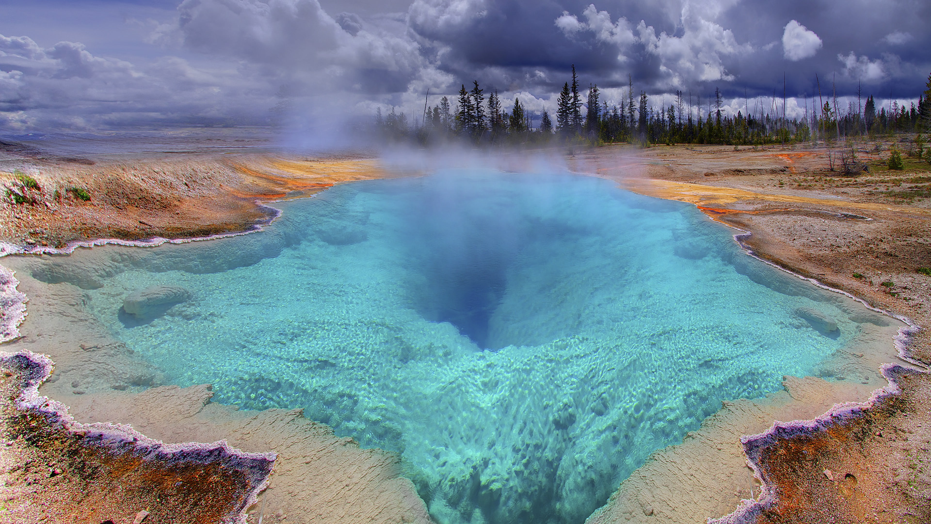 wyoming, hole, yellowstone, hd, usa, blue, lake, 4K, HD Wallpaper