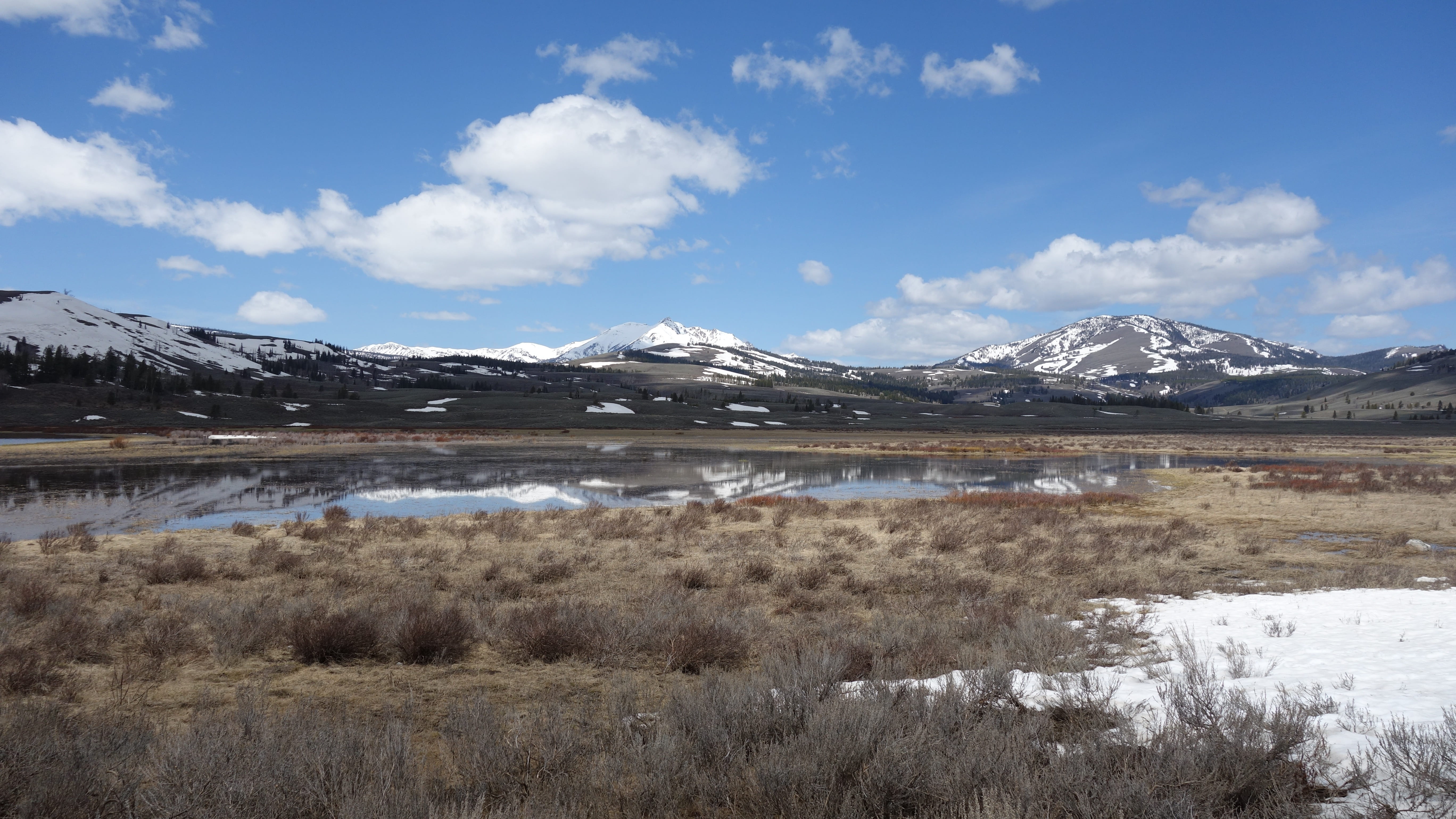 landscapes, semi-arid, land, day, yellowstone, 5K, winter, nature, alberta, reflection, landscape, extreme Terrain, tranquility, no People, united states, HD Wallpaper