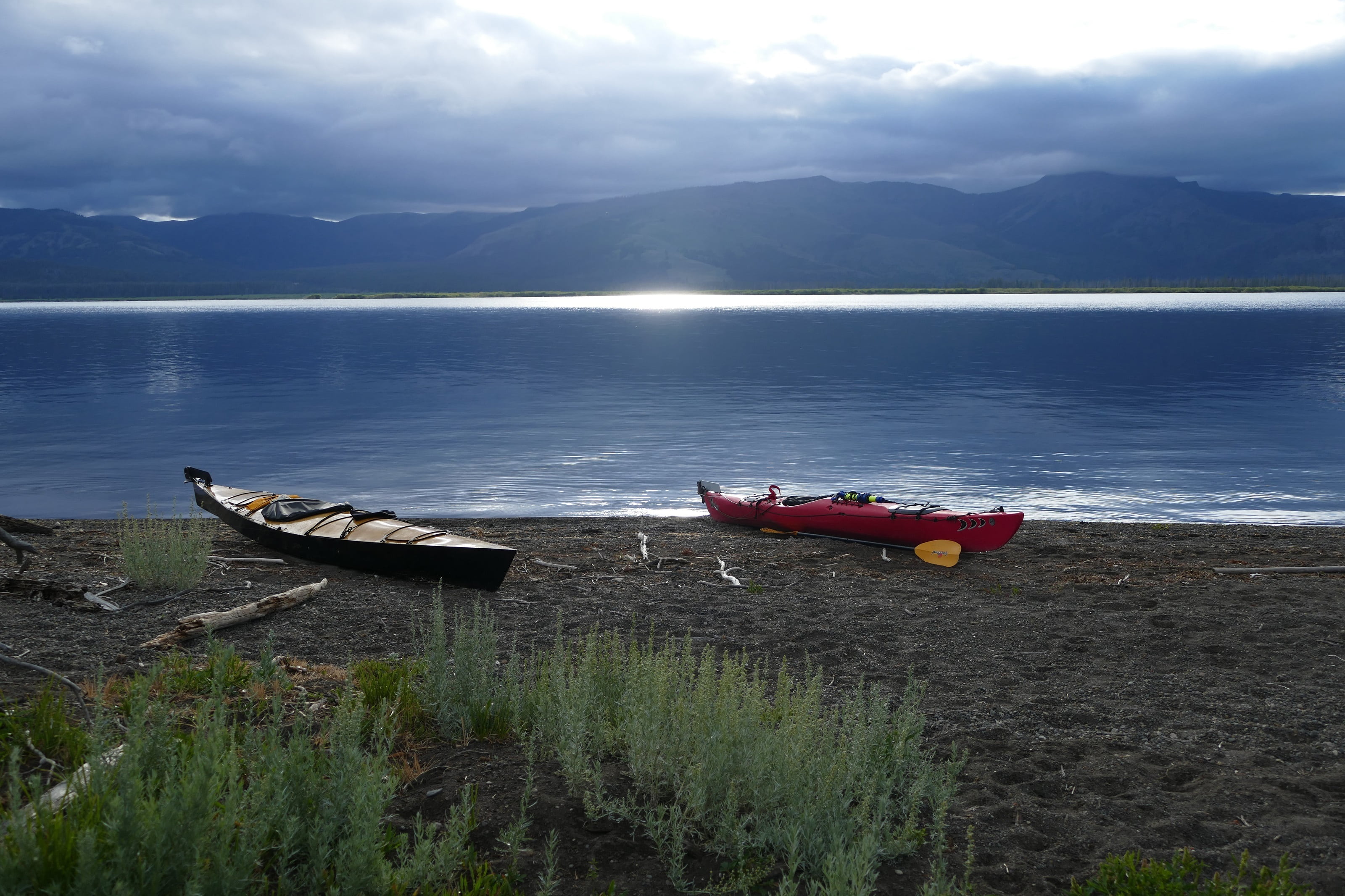 beauty in nature, boat, sunset, no people, mode of transportation, day, tranquil, non-urban scene, nautical Vessel, tranquility, kayaks, beached, sky, national park, HD Wallpaper