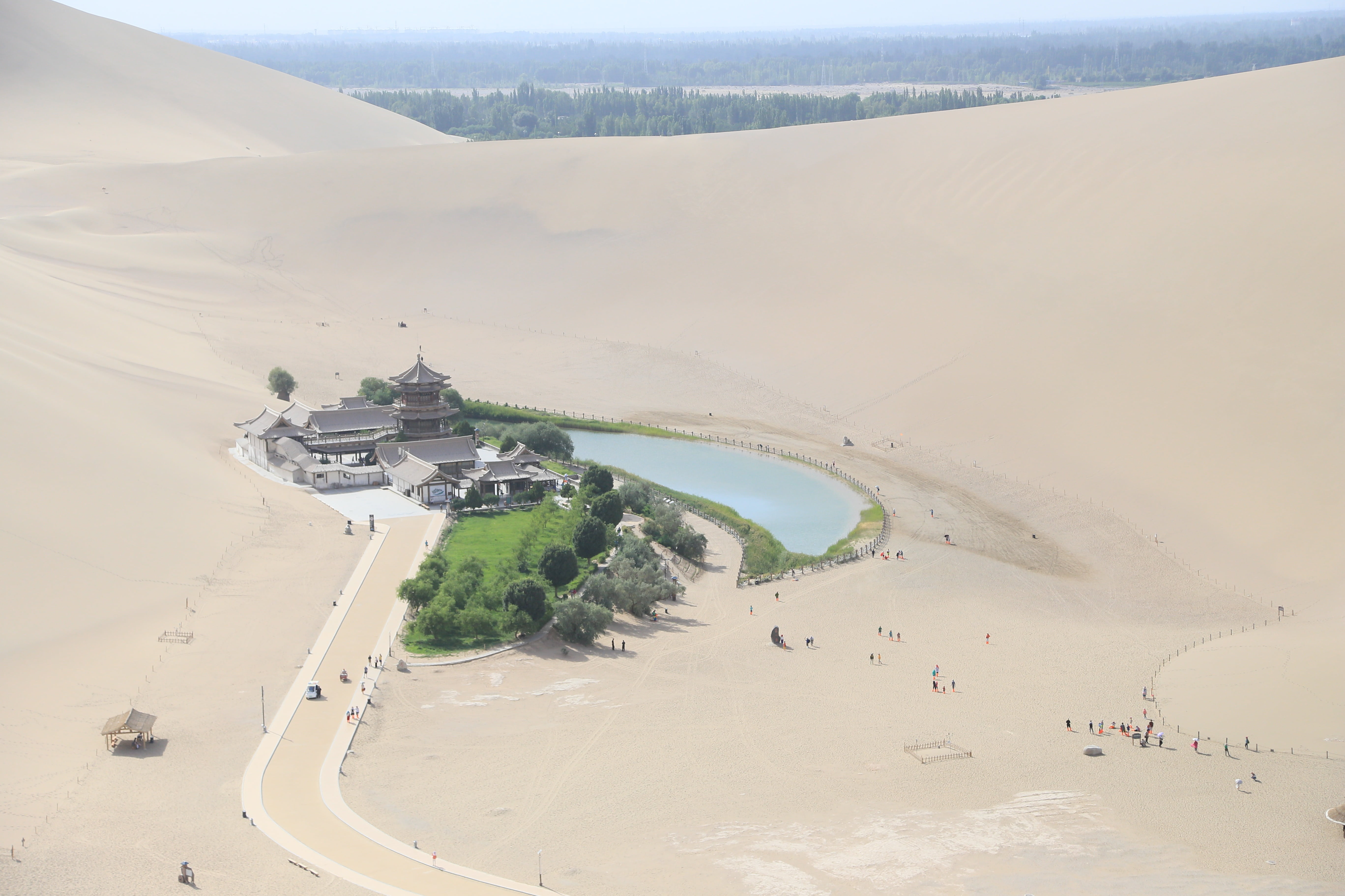 climate, desert, beauty in nature, crescent lake, tourism, landscape, environment, building exterior, day, built structure, high angle view, non-urban scene, HD Wallpaper
