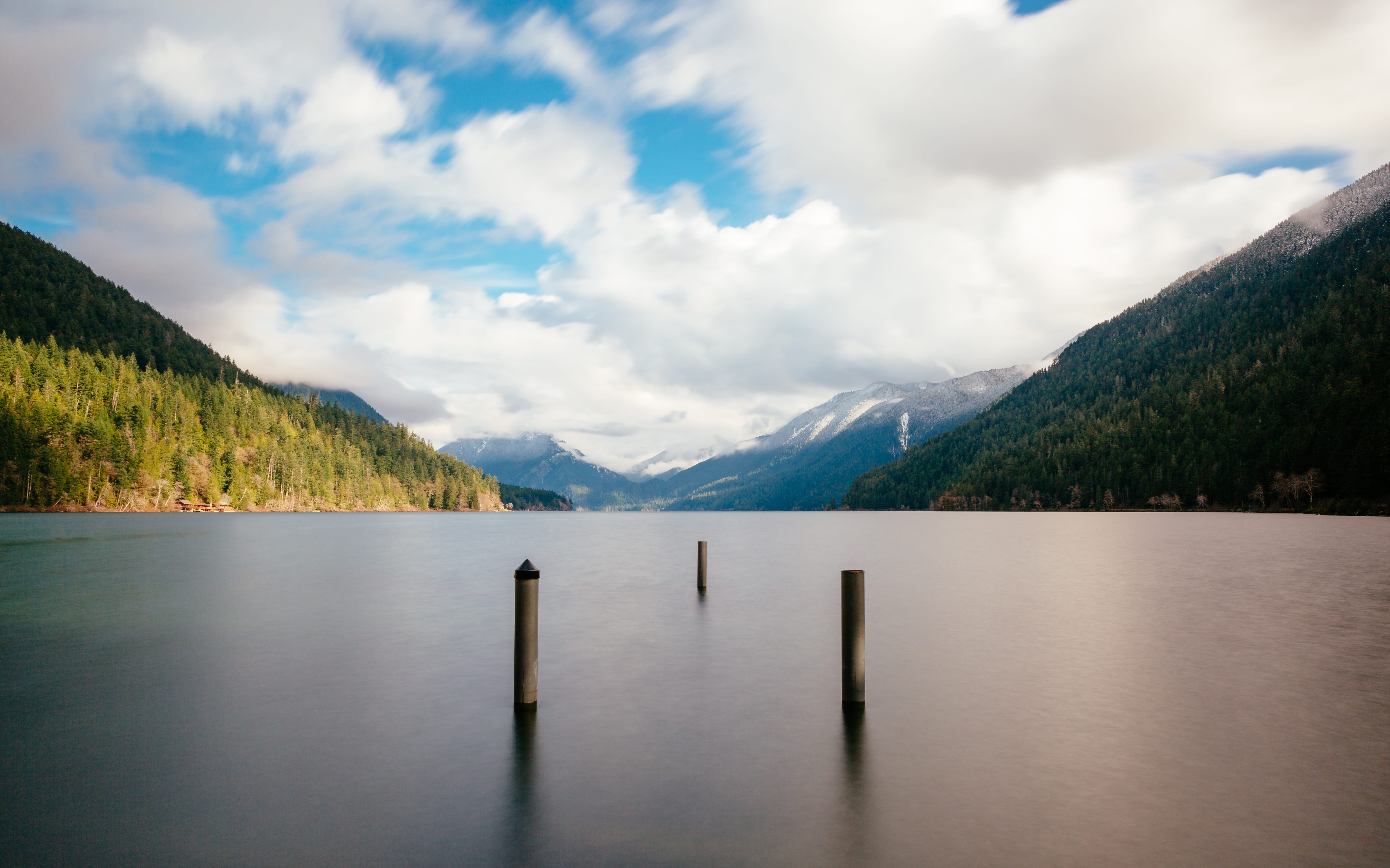 nature, pacific northwest, outdoors, big, post, non-urban scene, wooden post, cloud - sky, day, sky, mountain range, plant, idyllic, vast, tranquility, HD Wallpaper