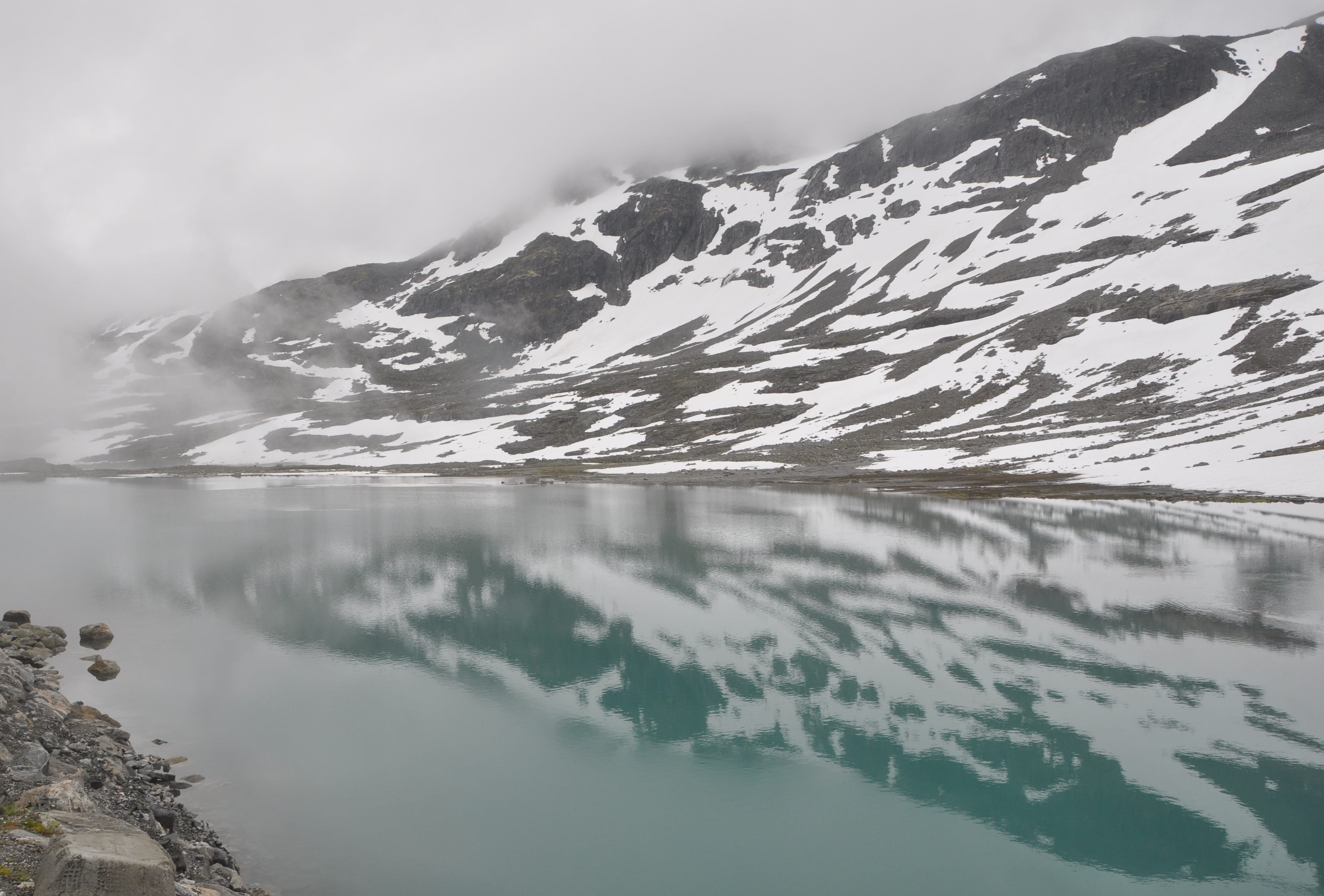 mountain, cold, 4K, day, Snow, Norway, sky, gamle strynefjellsvegen, ice, lagoon, environment, Fjell, mountain range, outdoors, tranquil scene, tranquility, HD Wallpaper