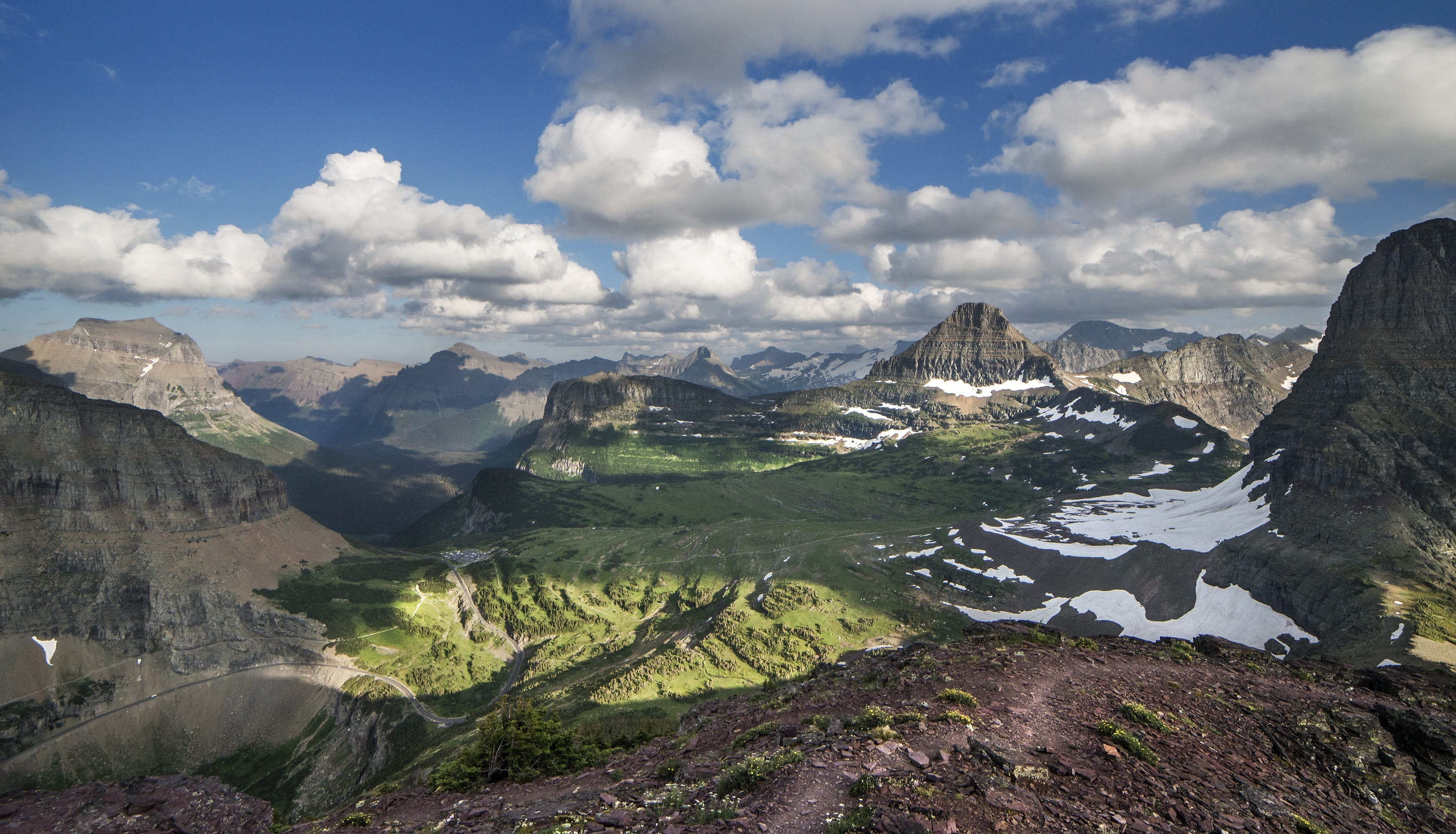 Mountains, wilderness, mountain range, montana, snow, no people, formation, rock formation, outdoors, mount oberlin, beauty in nature, plant, sky, nature, HD Wallpaper