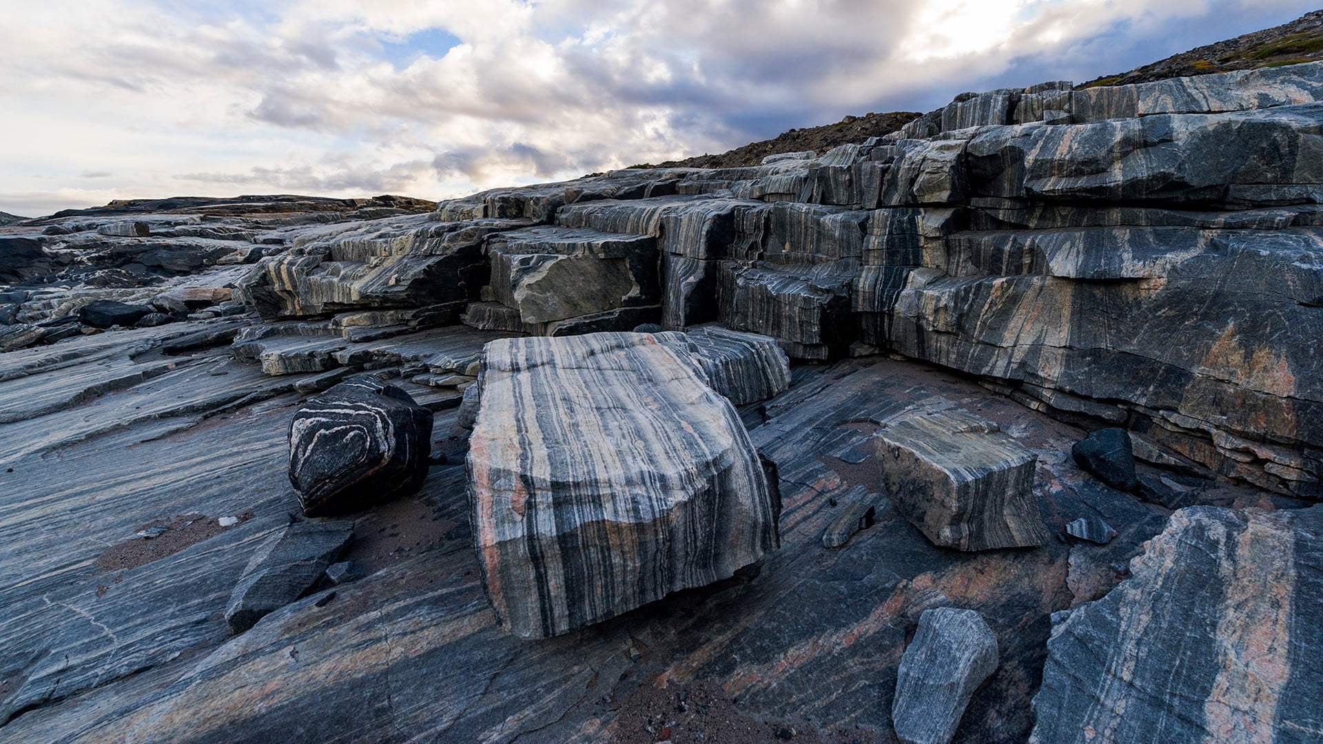 nature, 1080P, sky, clouds, Greenland, rocks, Isua Greenstone Belt, HD Wallpaper