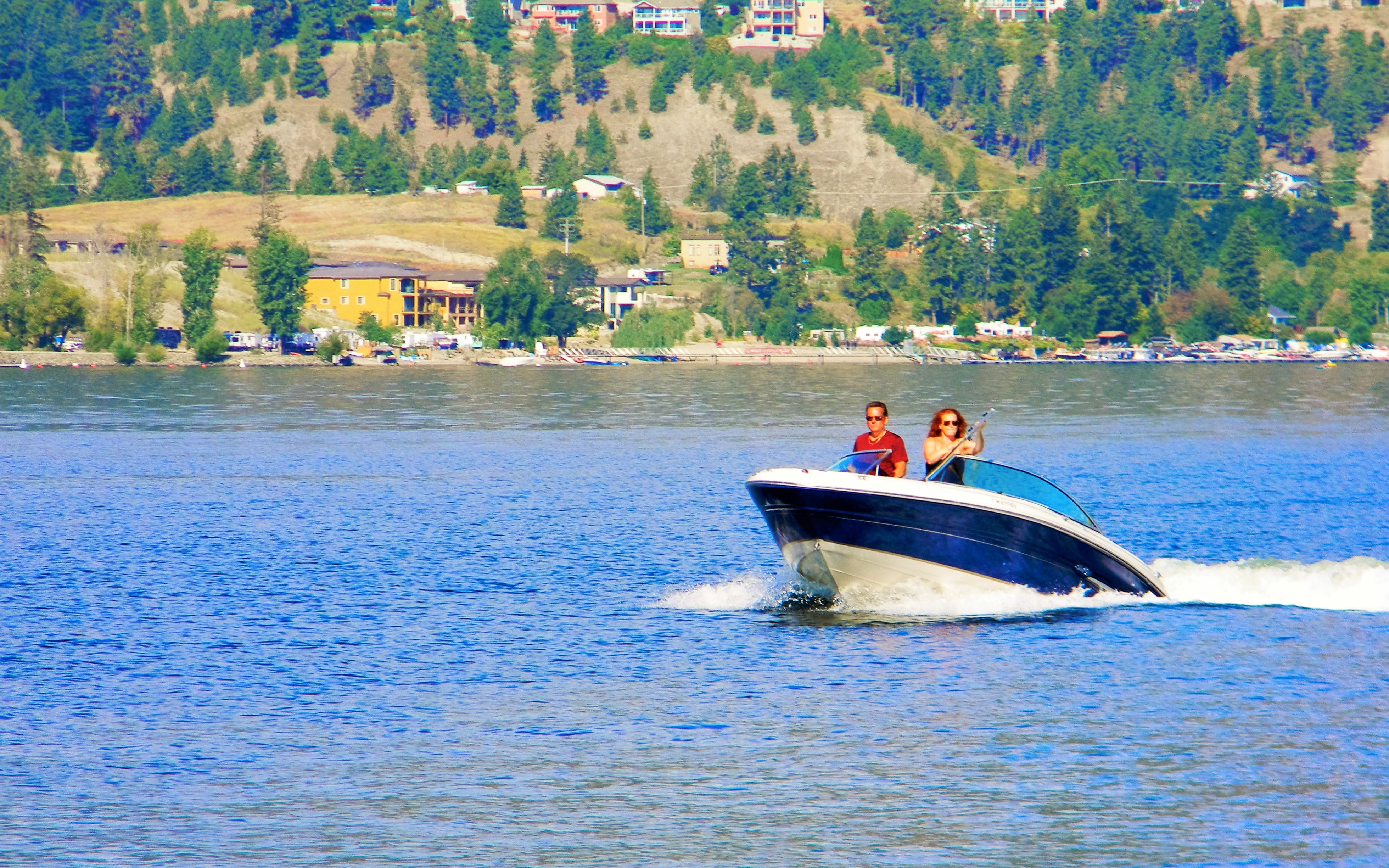 leisure activity, nature, canada, travel, summer vacation, couple - relationship, lifestyle, landscape, 4K, happy, people, boating, valley, british, positive emotion, HD Wallpaper