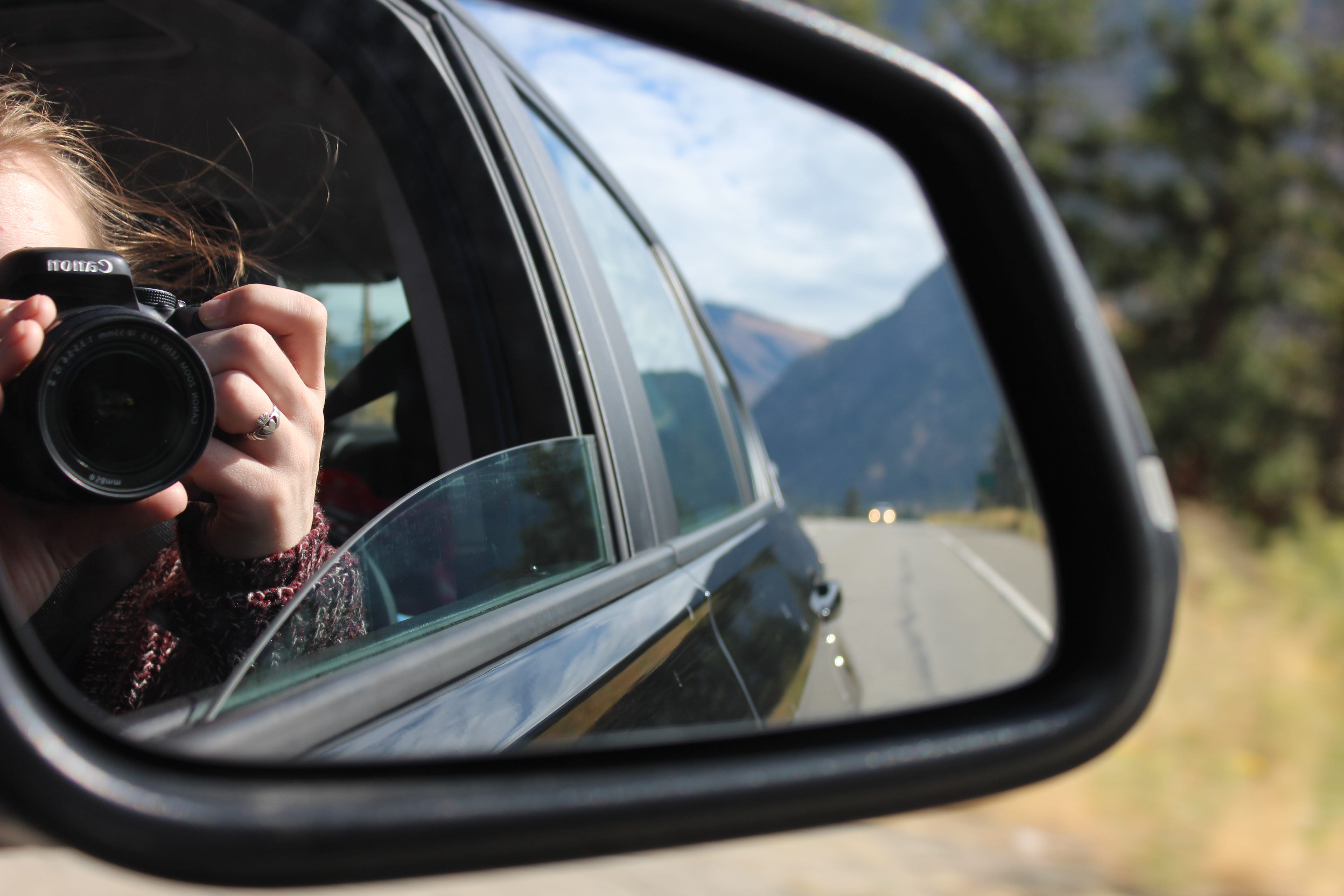 headshot, real people, land vehicle, person, travel, camera, reflection, 5K, driving, outdoors, explore, digital camera, okanagan valley, side, ring, adventure, HD Wallpaper