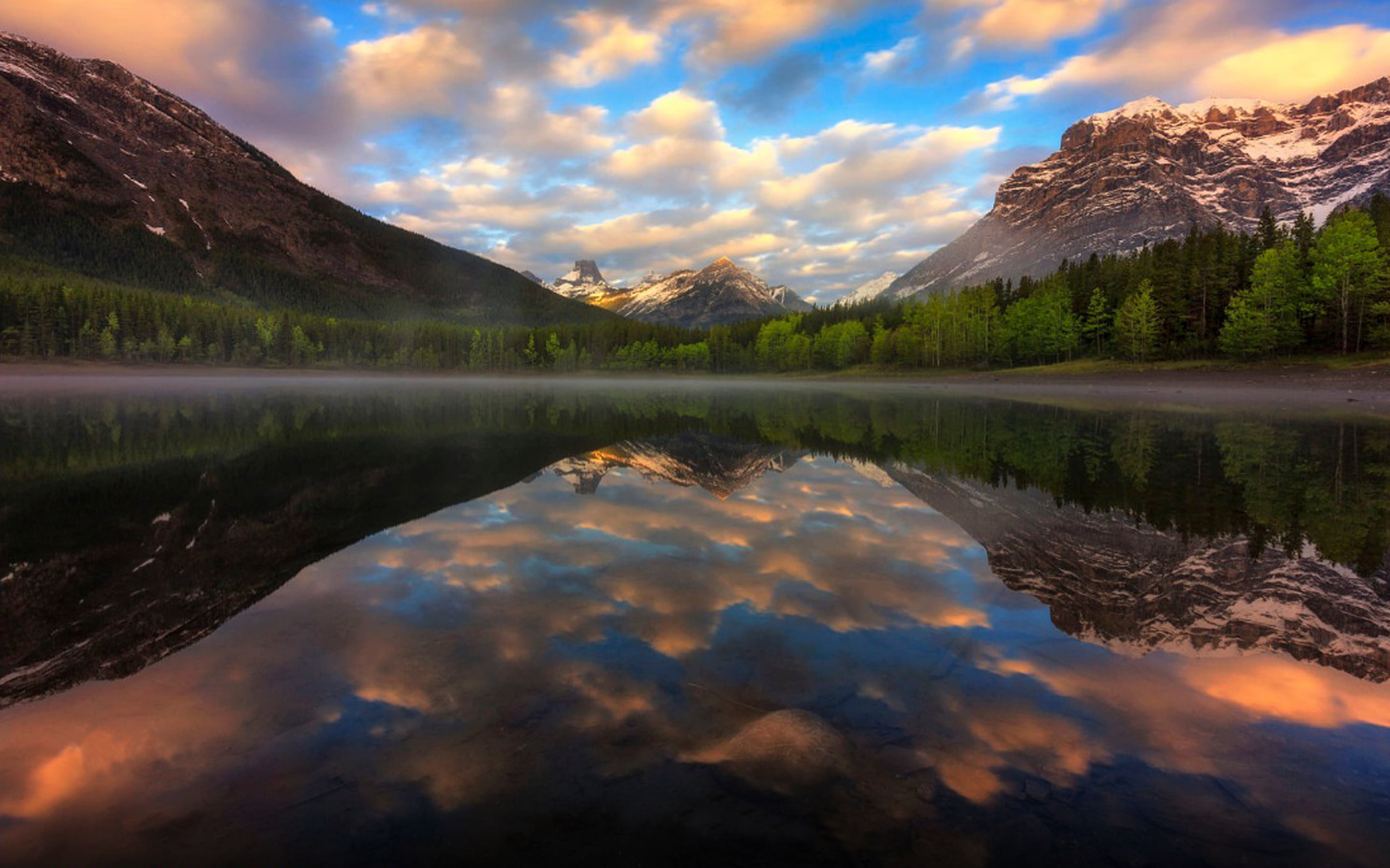 sky, storm, tranquility, coniferous tree, non-urban scene, mountain peak, no people, scenics - nature, kananaskis, desktop, environment, 2K, sunset, outdoors, HD Wallpaper
