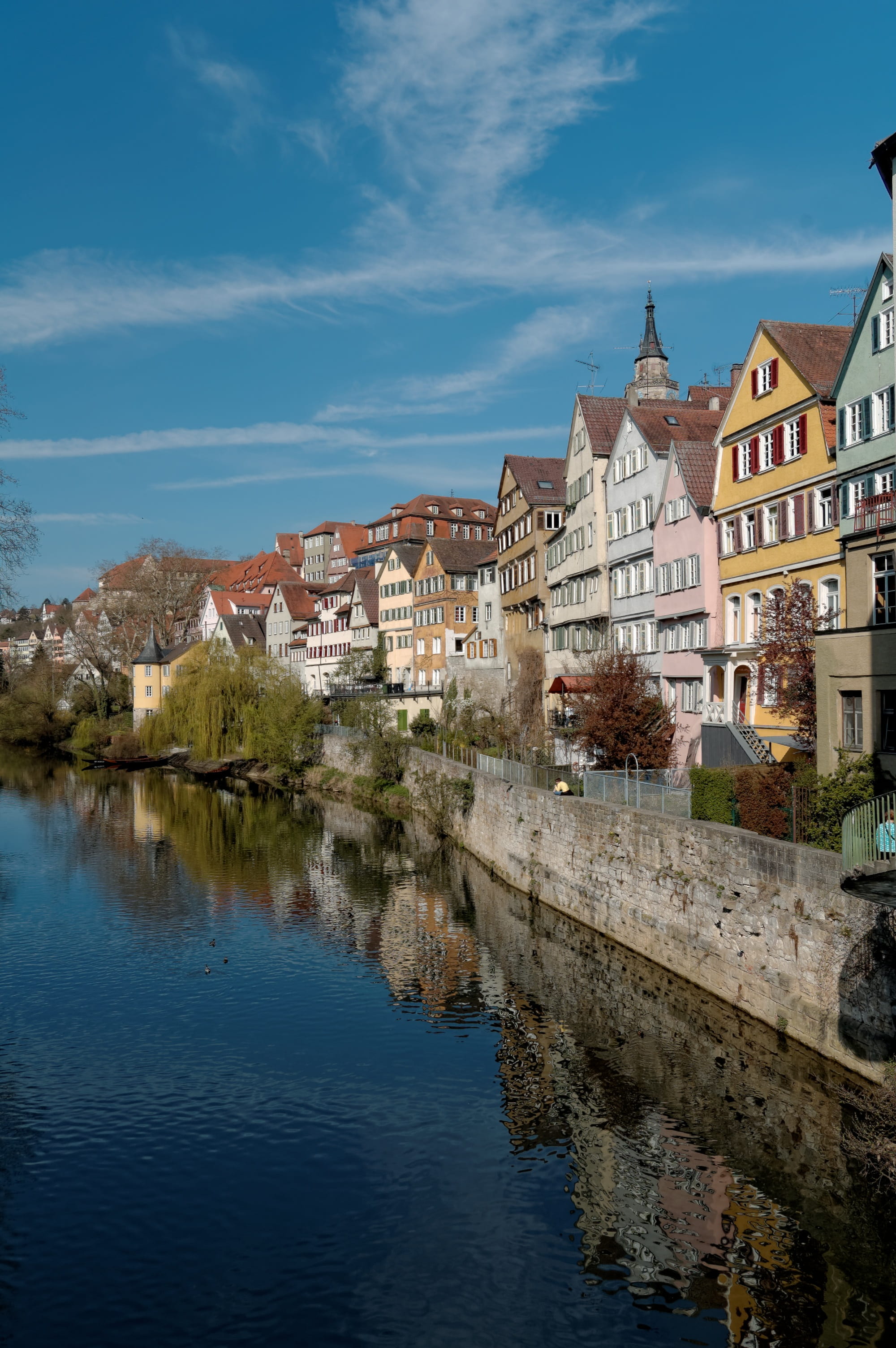 river, university city, townscape, residential district, old house, architecture, southern germany, sky, homes, germany, outdoors, neckar, city, baden württemberg, Phone HD Wallpaper