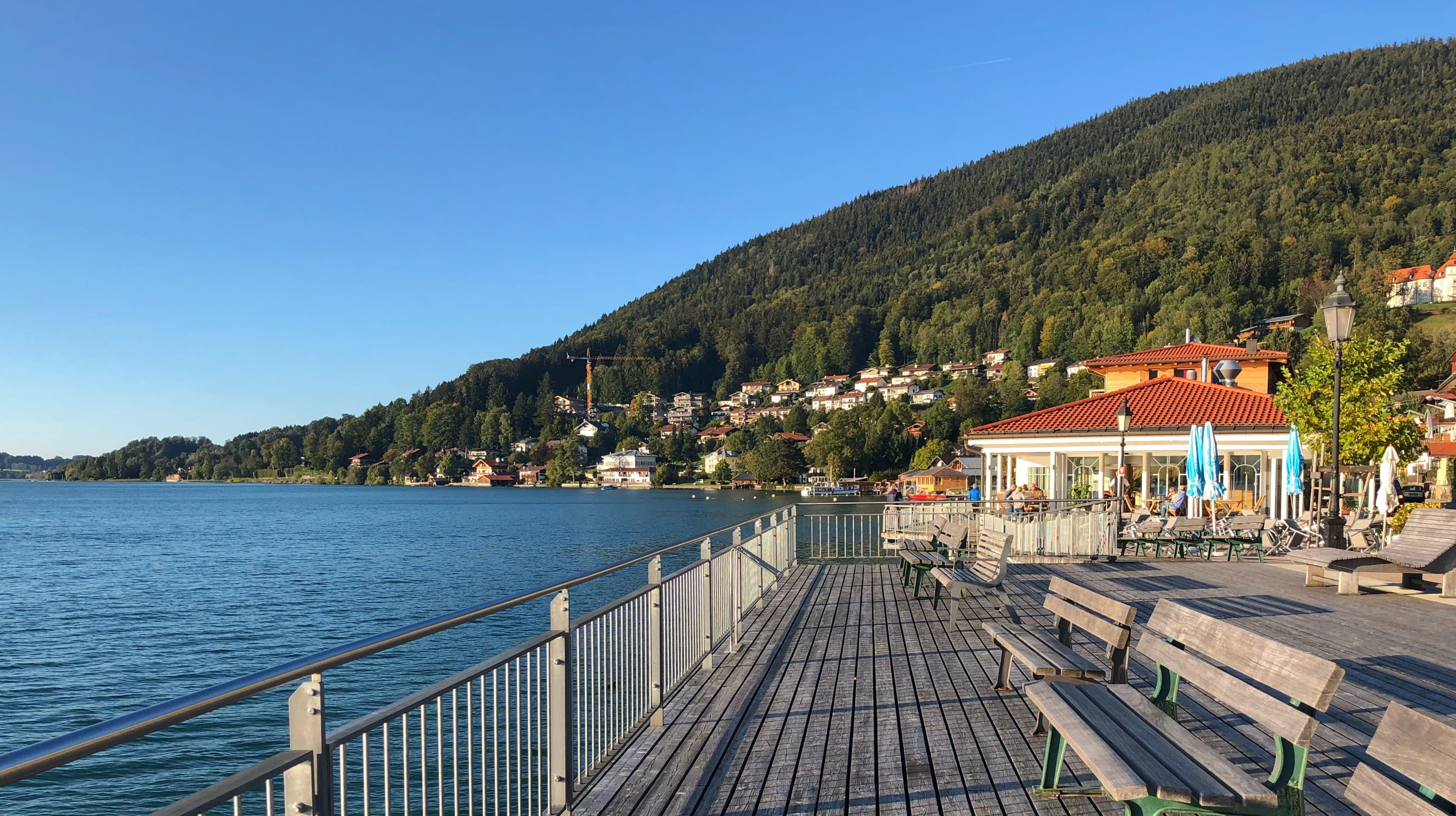 bavaria, tegernsee, landscape, transportation, nature, blue, plant, beauty in nature, water, built structure, mountains, architecture, building, house, HD Wallpaper