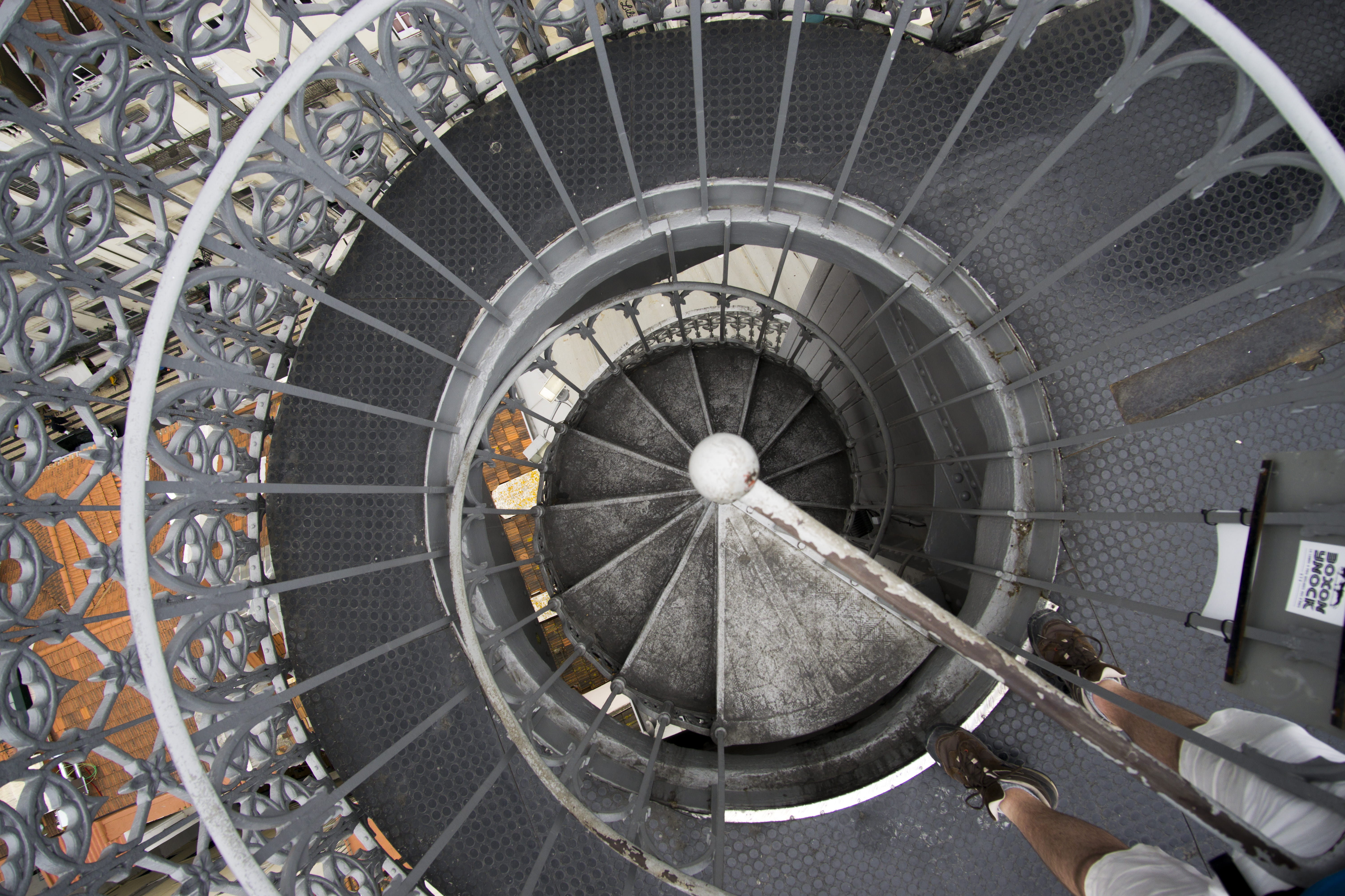 indoors, metal, directly above, a6000, roof, spiral, feet, top, architecture, hand, shape, design, staircase, above, pattern, 5K, spiral staircase, day, HD Wallpaper