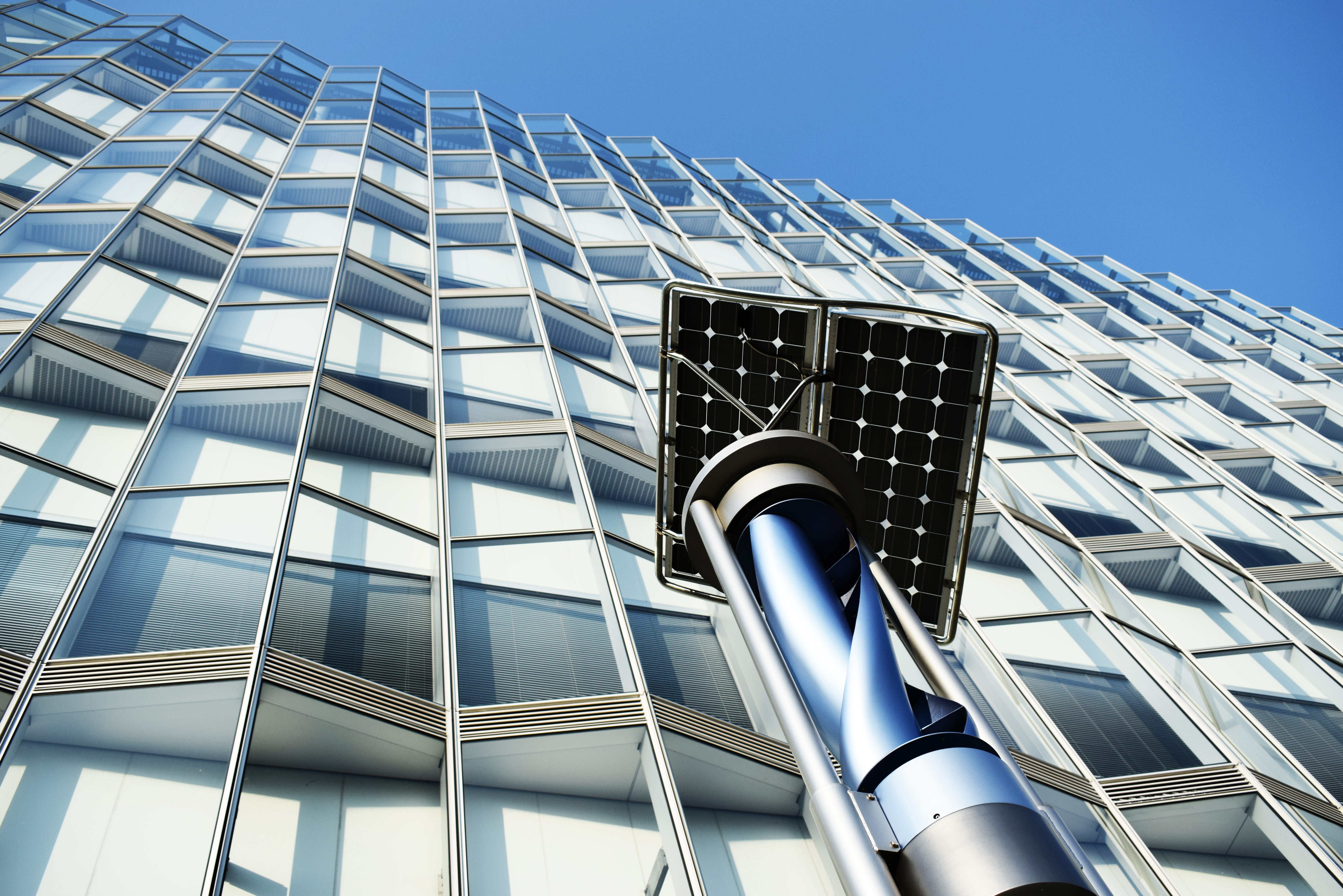 photo, blue, building, office building exterior, low angle view, outdoors, built structure, city, skyscraper, urban, modern, 5K, day, tokyo, close, silver colored, HD Wallpaper